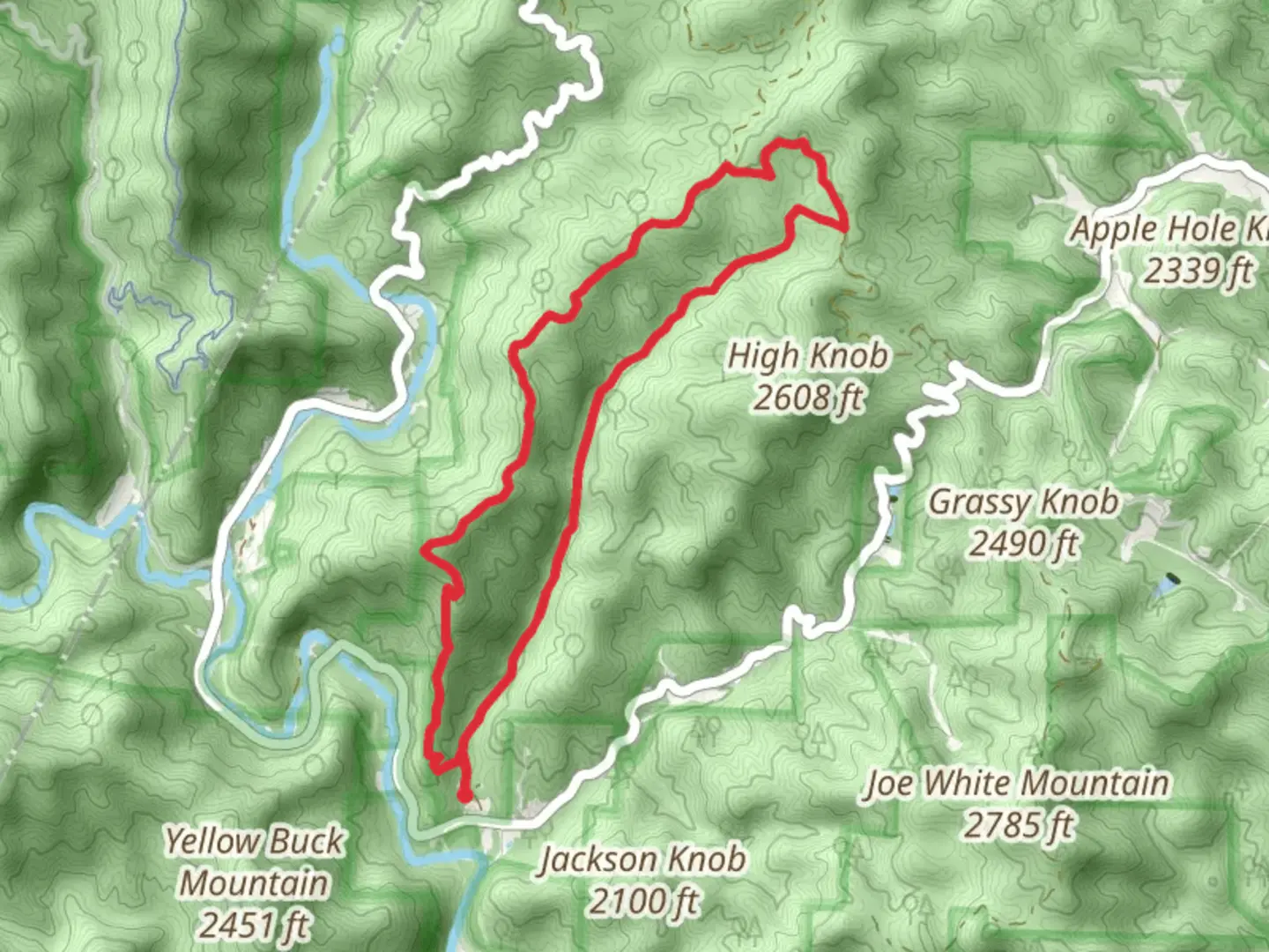 An image depicting the trail Thorps Creek Loop and its surrounding area.