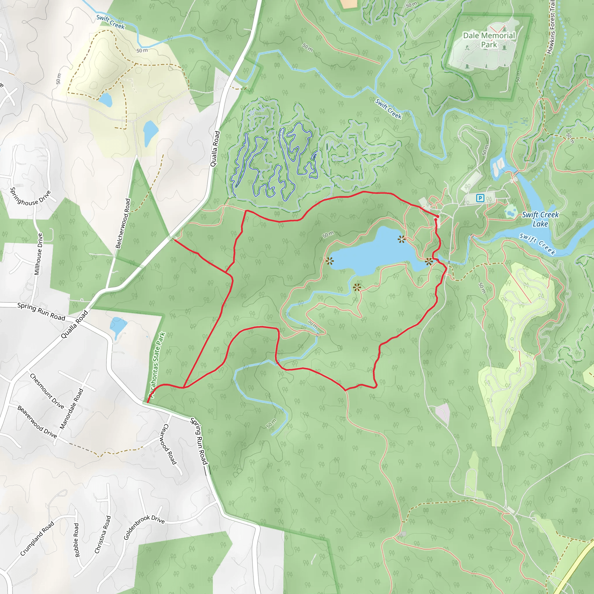 Beaver Lake Loop mobile static map