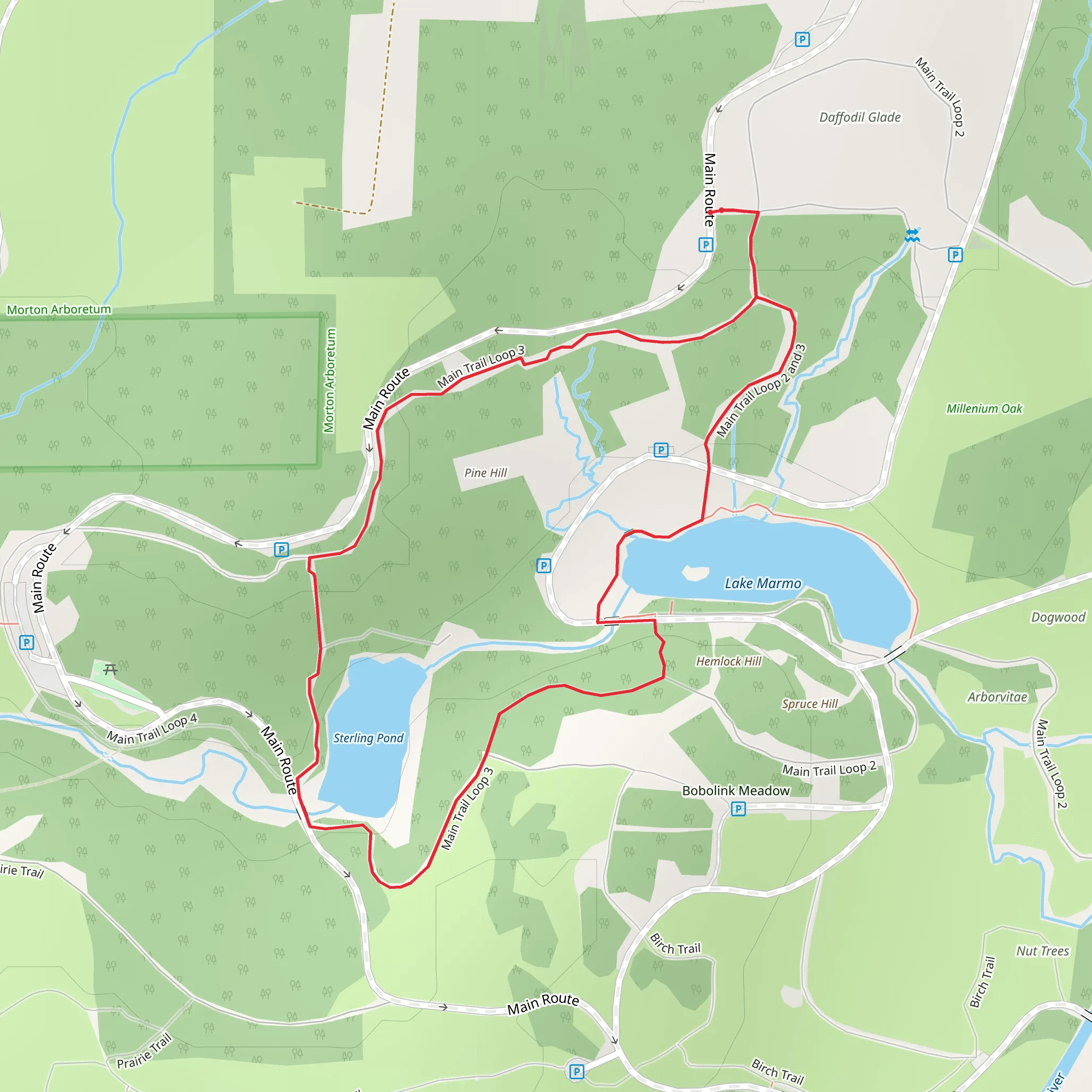 Sterling Pond and Pine Hill Loop mobile static map