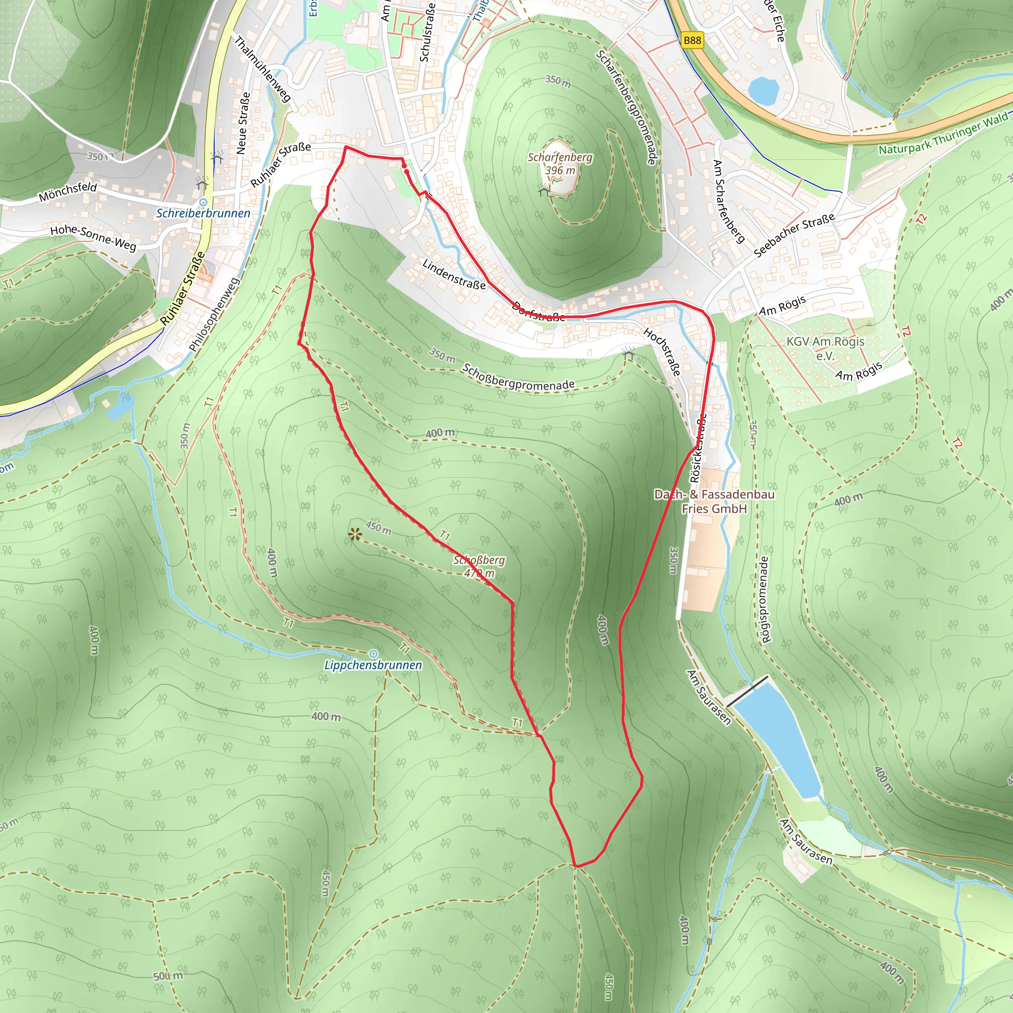 Schoßberg Loop - Thal mobile static map
