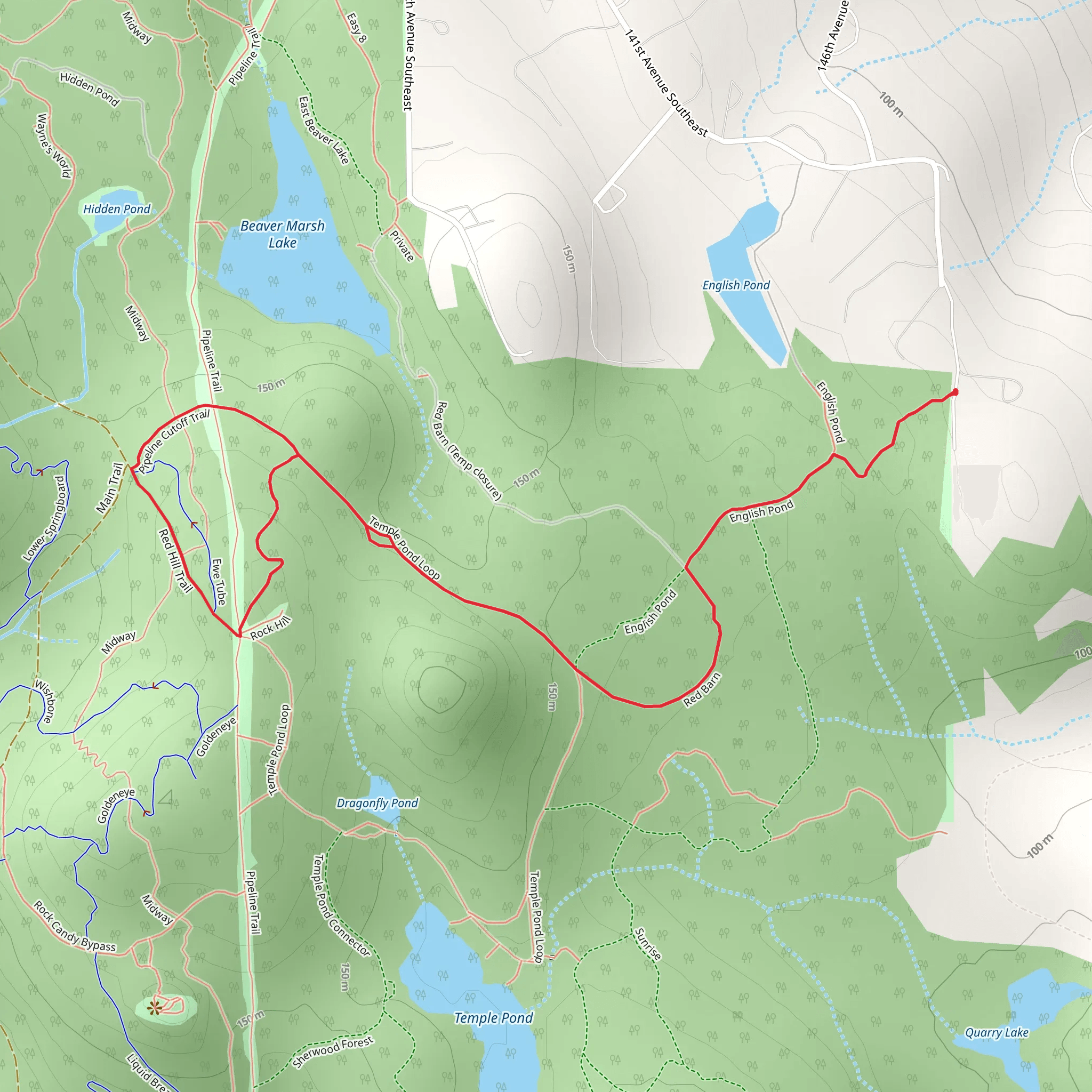 Red Barn and Pipeline Cutoff Trail mobile static map