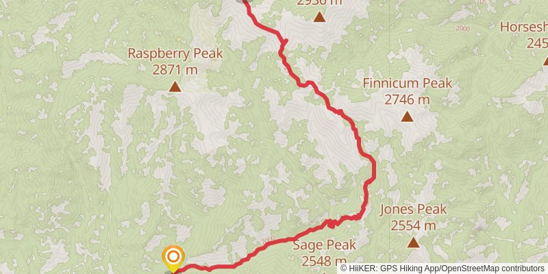 Raspberry Ridge and Crest via Rucker Trail stage 2 Map