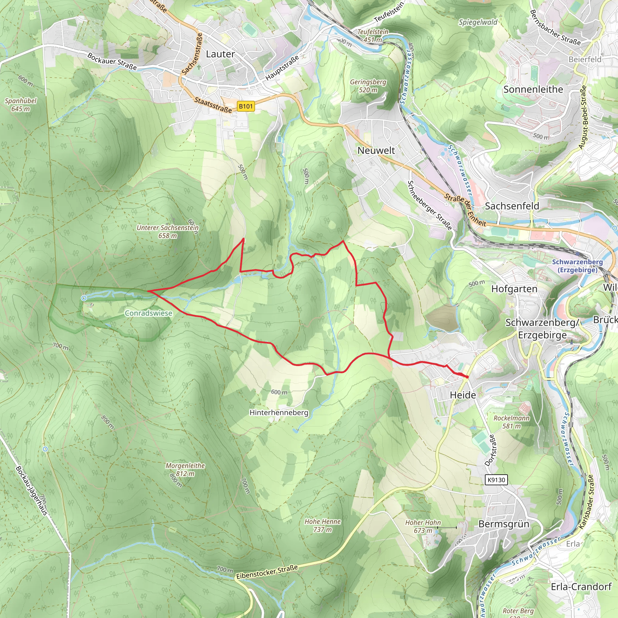 Bockauer Weg Loop mobile static map