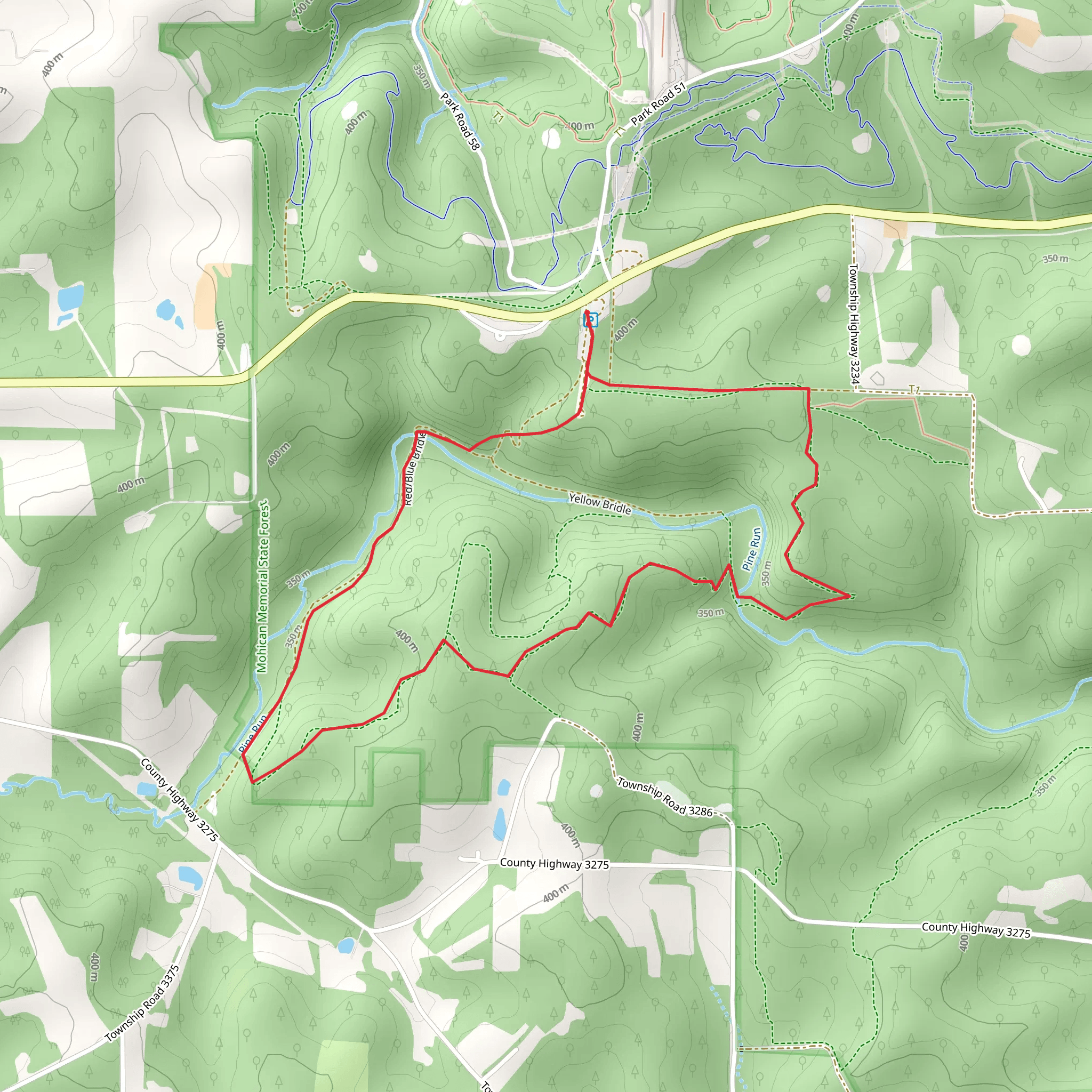Red and Blue Loop Trail mobile static map