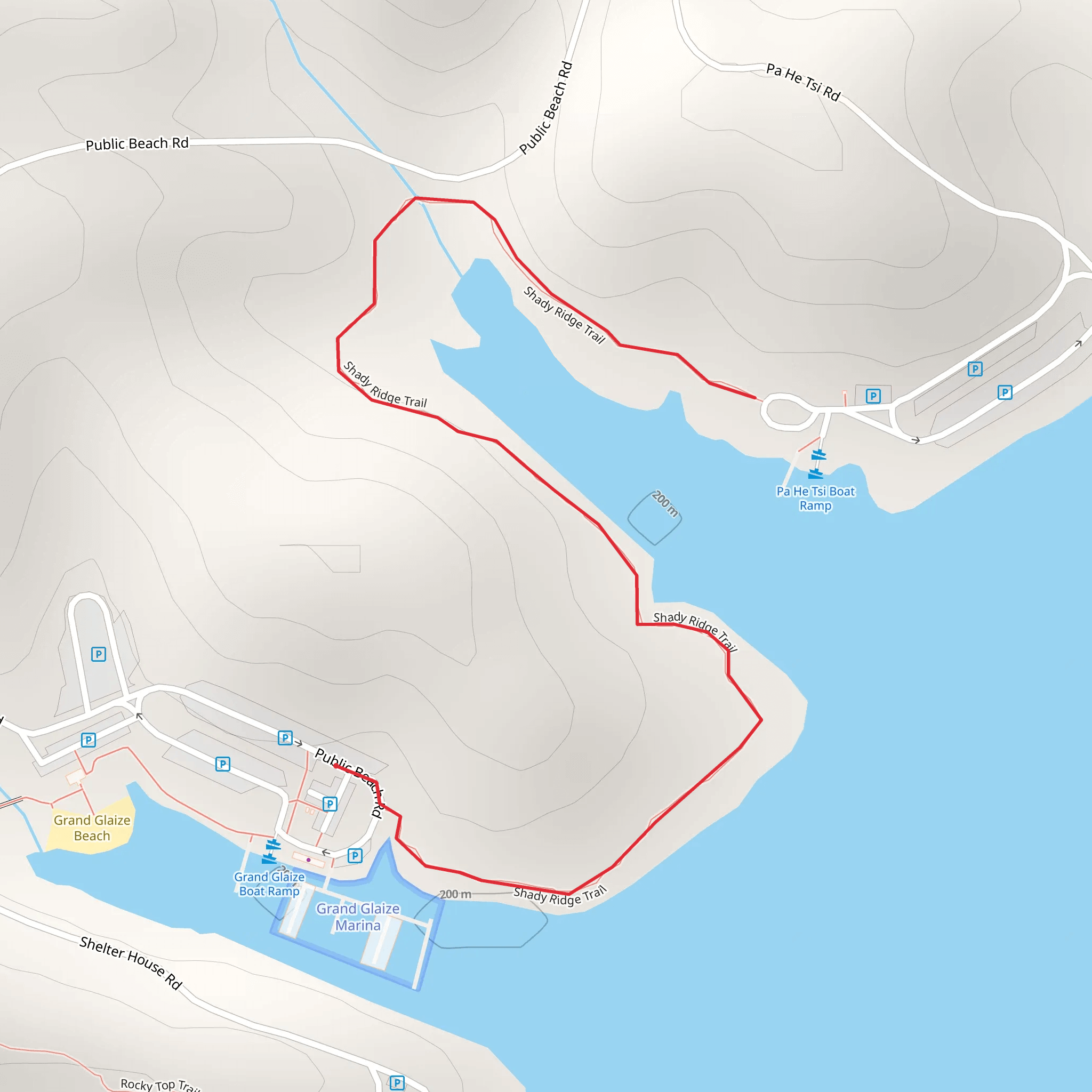 Shady Ridge Trail mobile static map