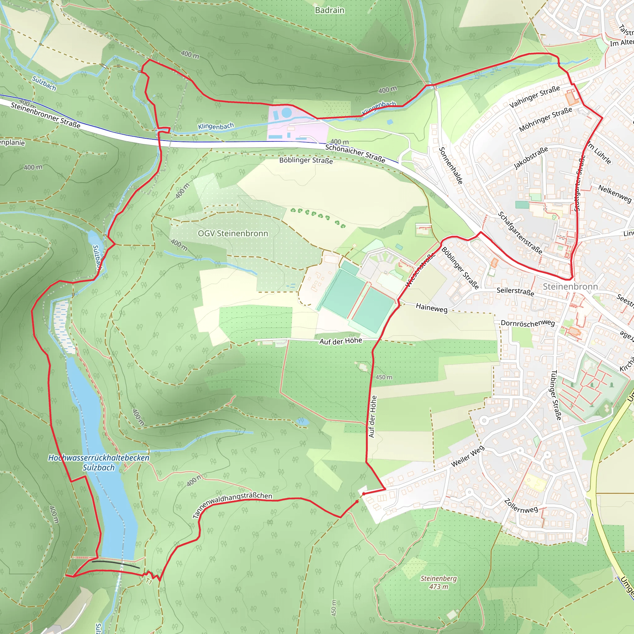 Hochwasserrückhaltebecken Sulzbach via Auf der Höhe mobile static map