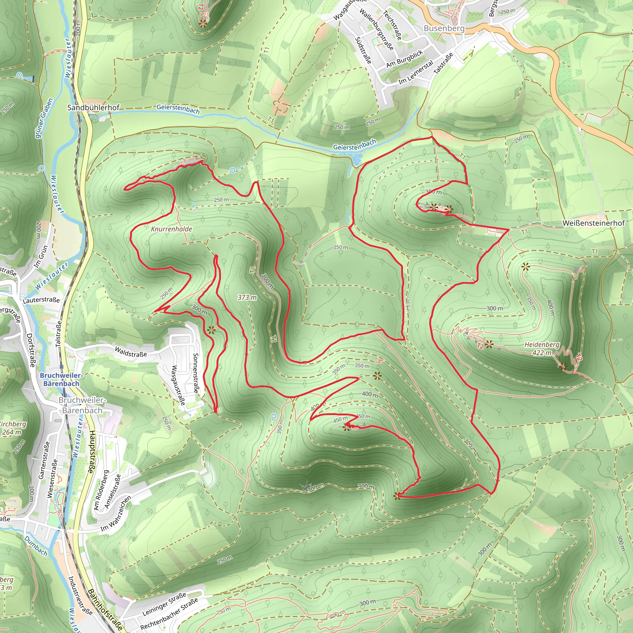 Schuhfels, Drachenfels, Jüngstberg and Drachenfelsblick Loop via Bären Steig mobile static map