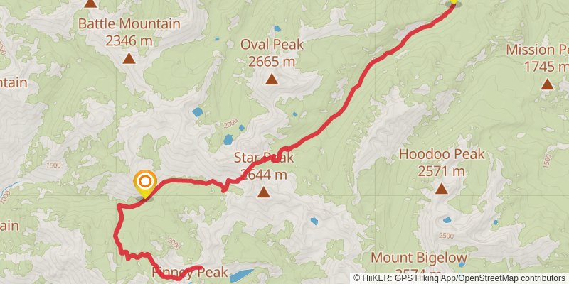 Indianhead Basin Trail via West Fork Buttermilk Trail stage 4 Map