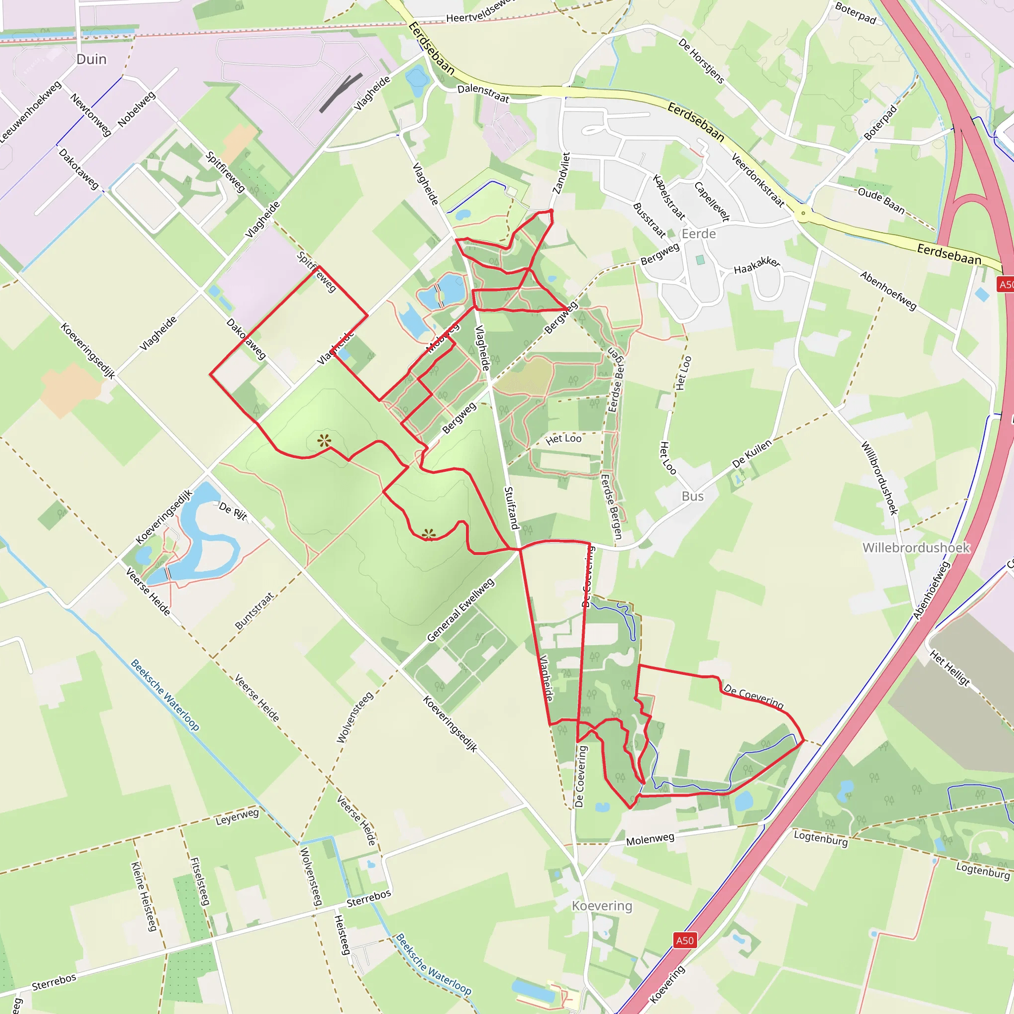 De Coevering and Eerdse Bergen Loop mobile static map