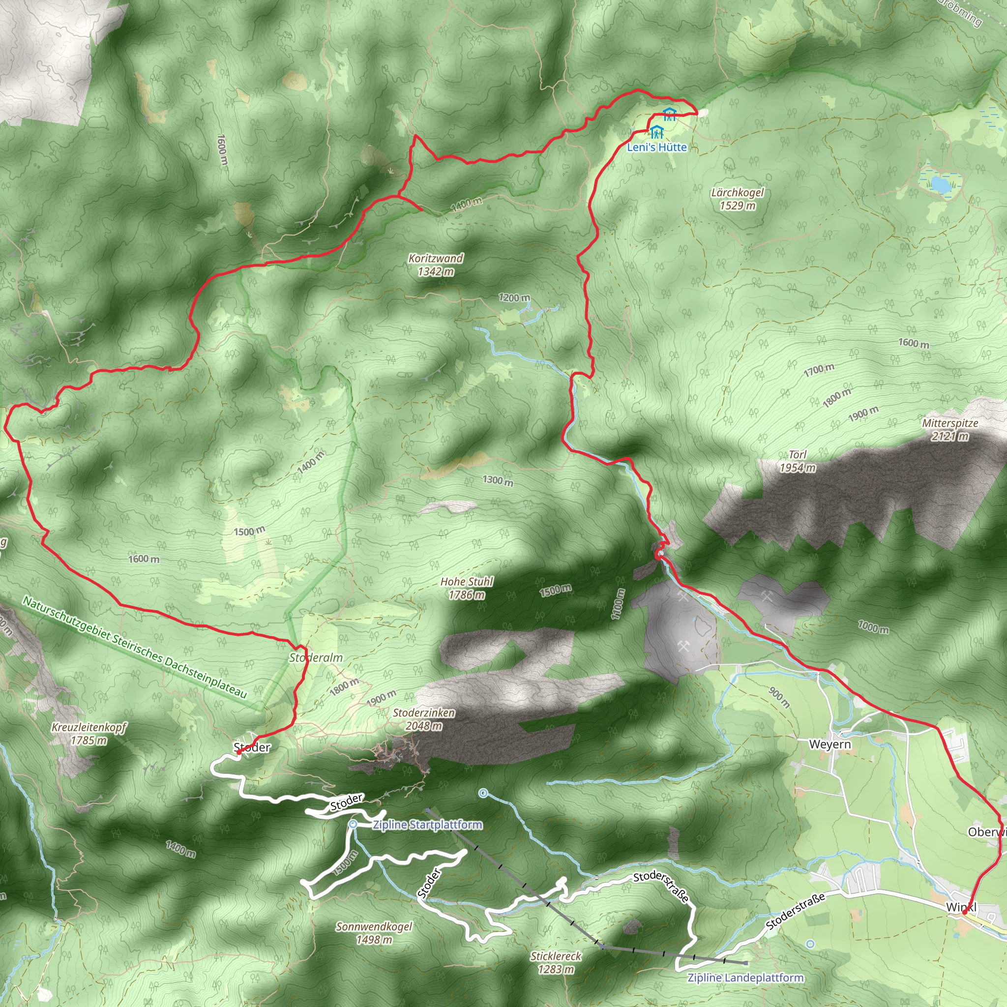 Stoderzinken to Viehbergalm mobile static map