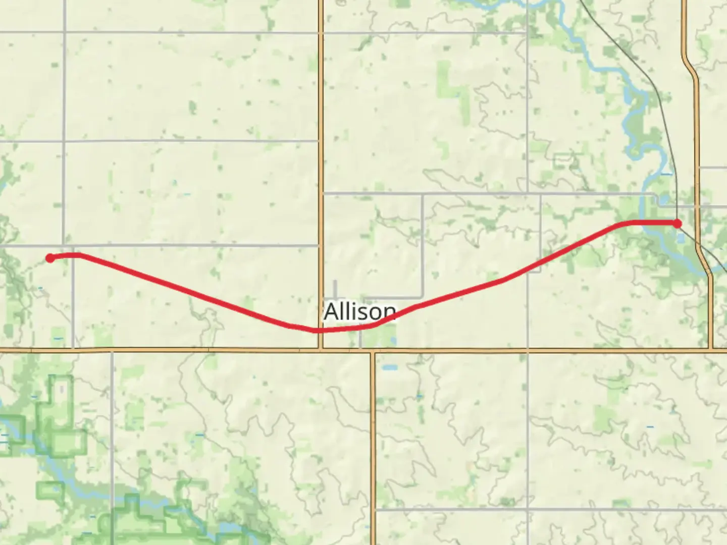 An image depicting the trail Clarksville to Bristow and its surrounding area.