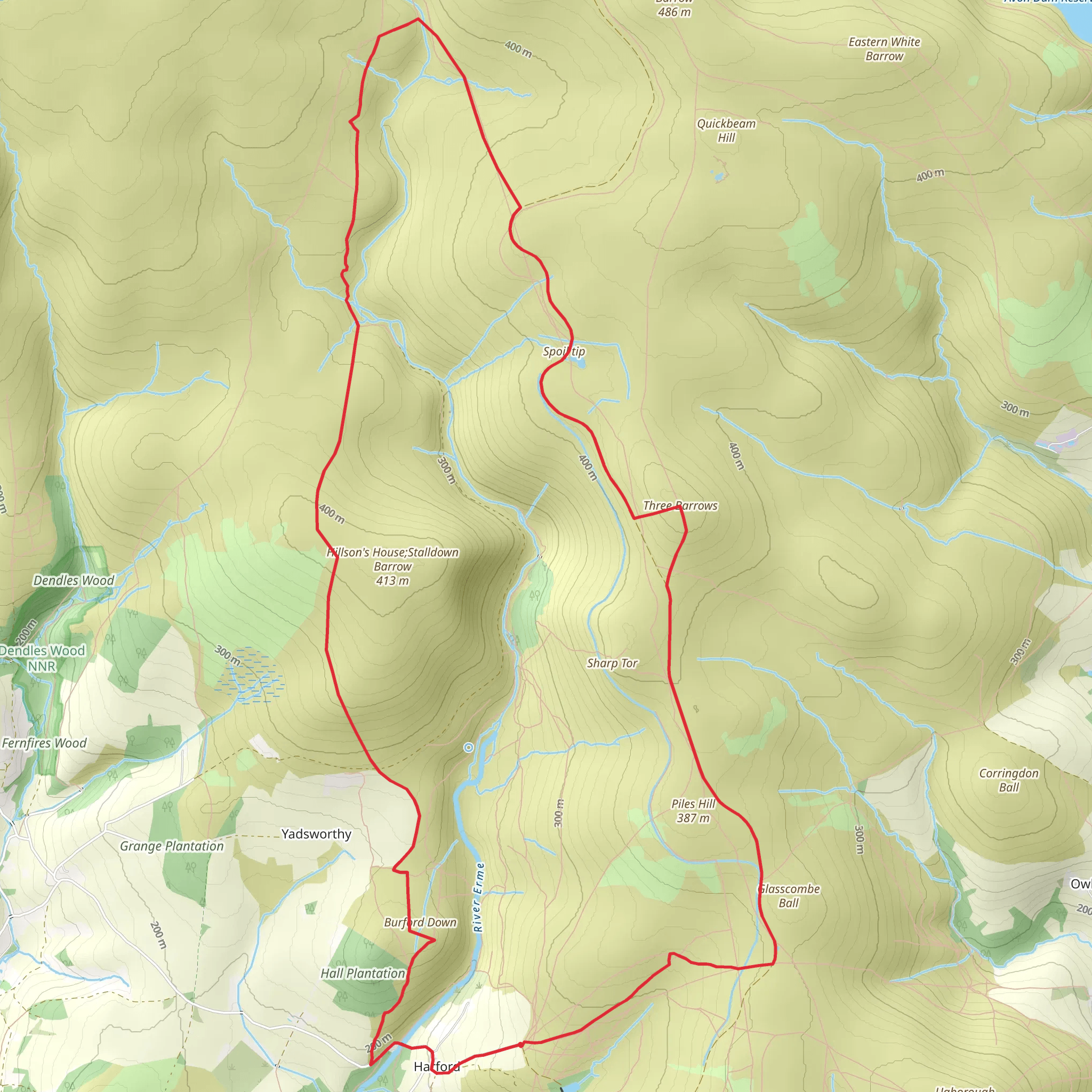 Upper Erme Valley and Ugborough Moor mobile static map