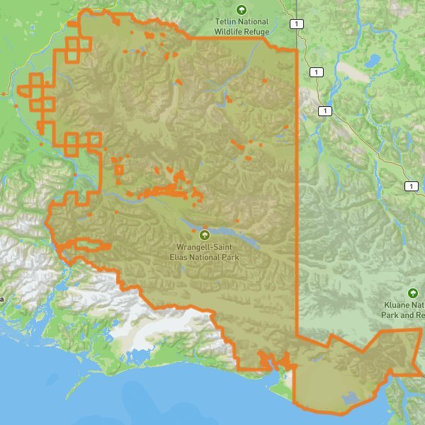 Wrangell–St. Elias National Park and Preserve mobile static map