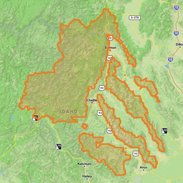 Salmon-Challis National Forest mobile static map
