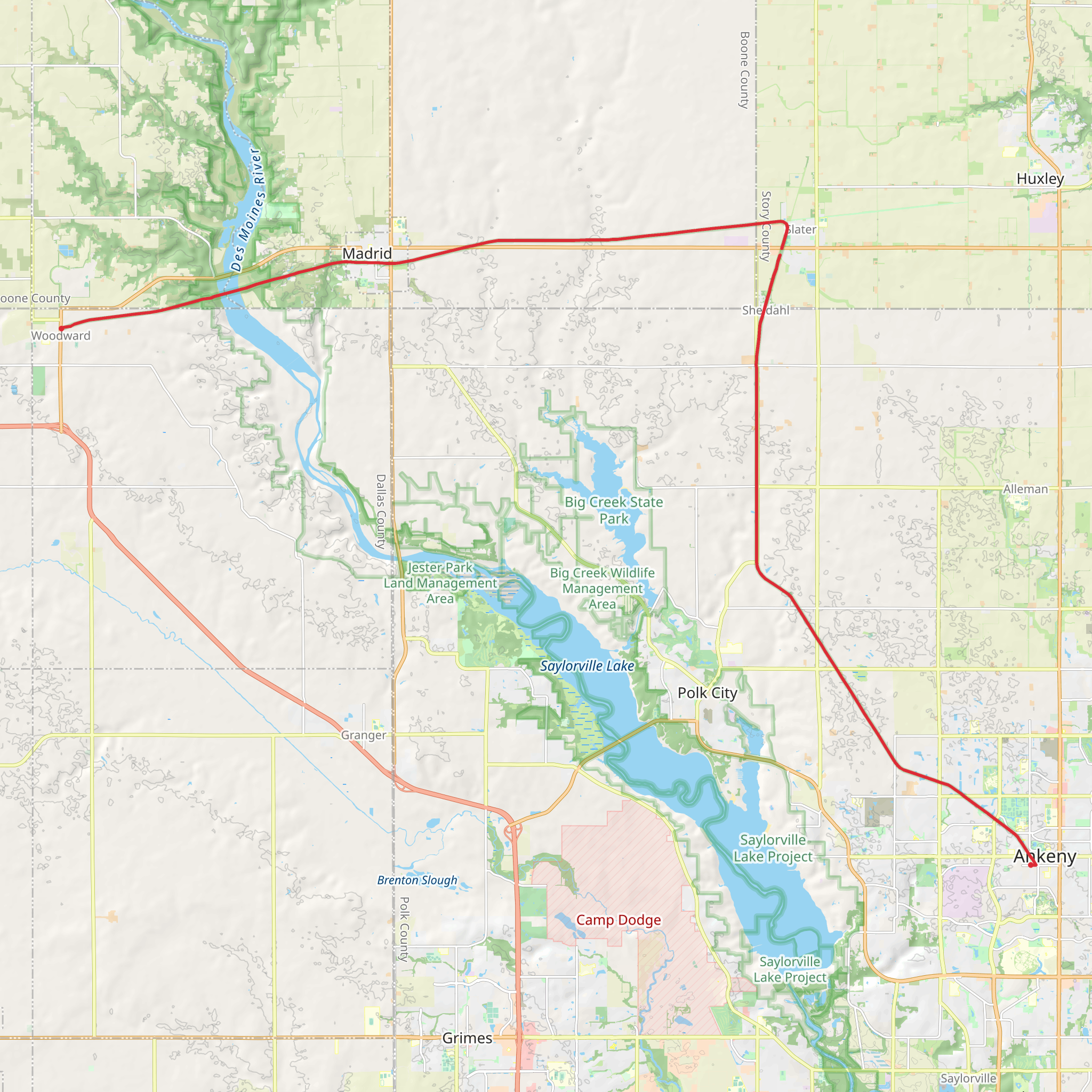 High Trestle Trail mobile static map