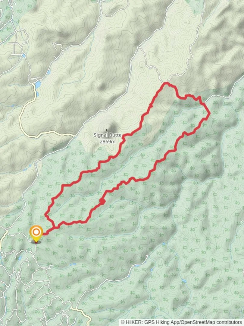 An image depicting the trail Loop around Phantom Creek via Phantom Creek Road and its surrounding area.