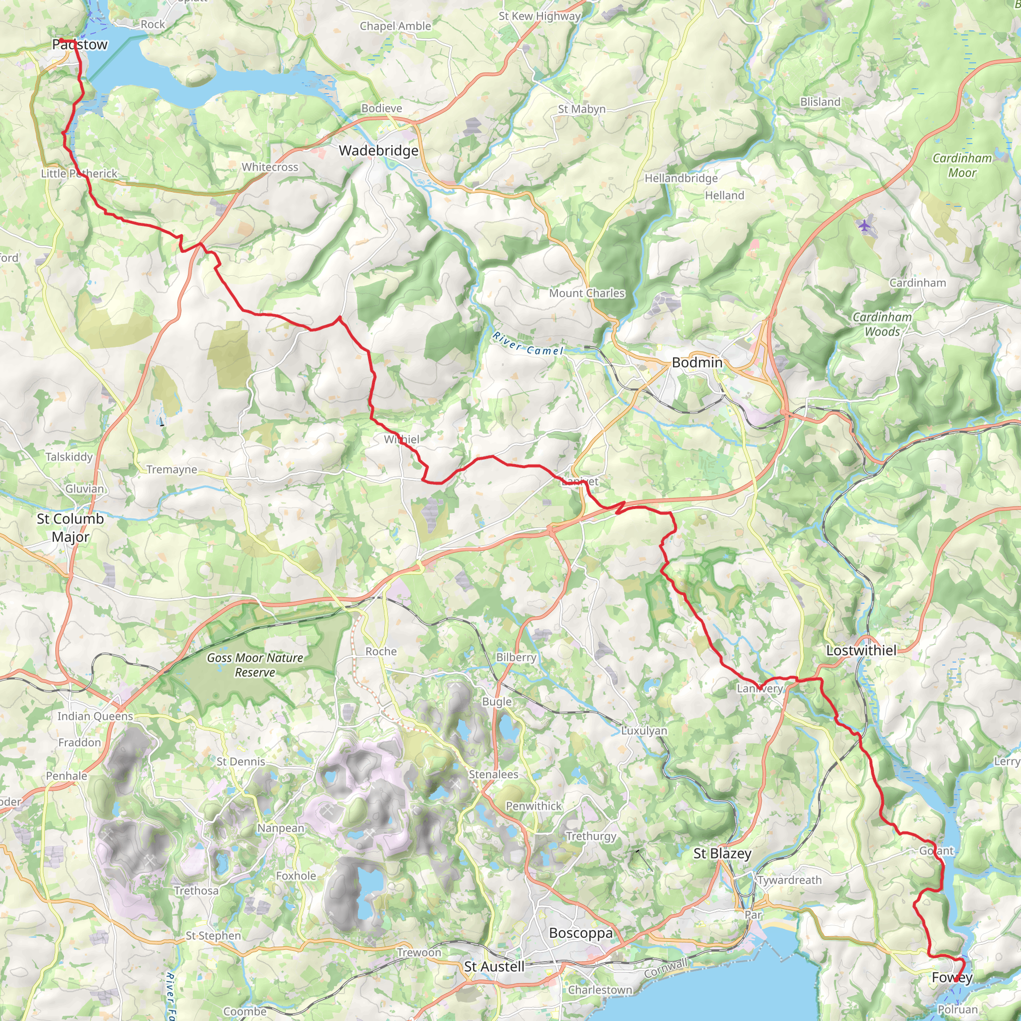 Cornish Saints' Way mobile static map
