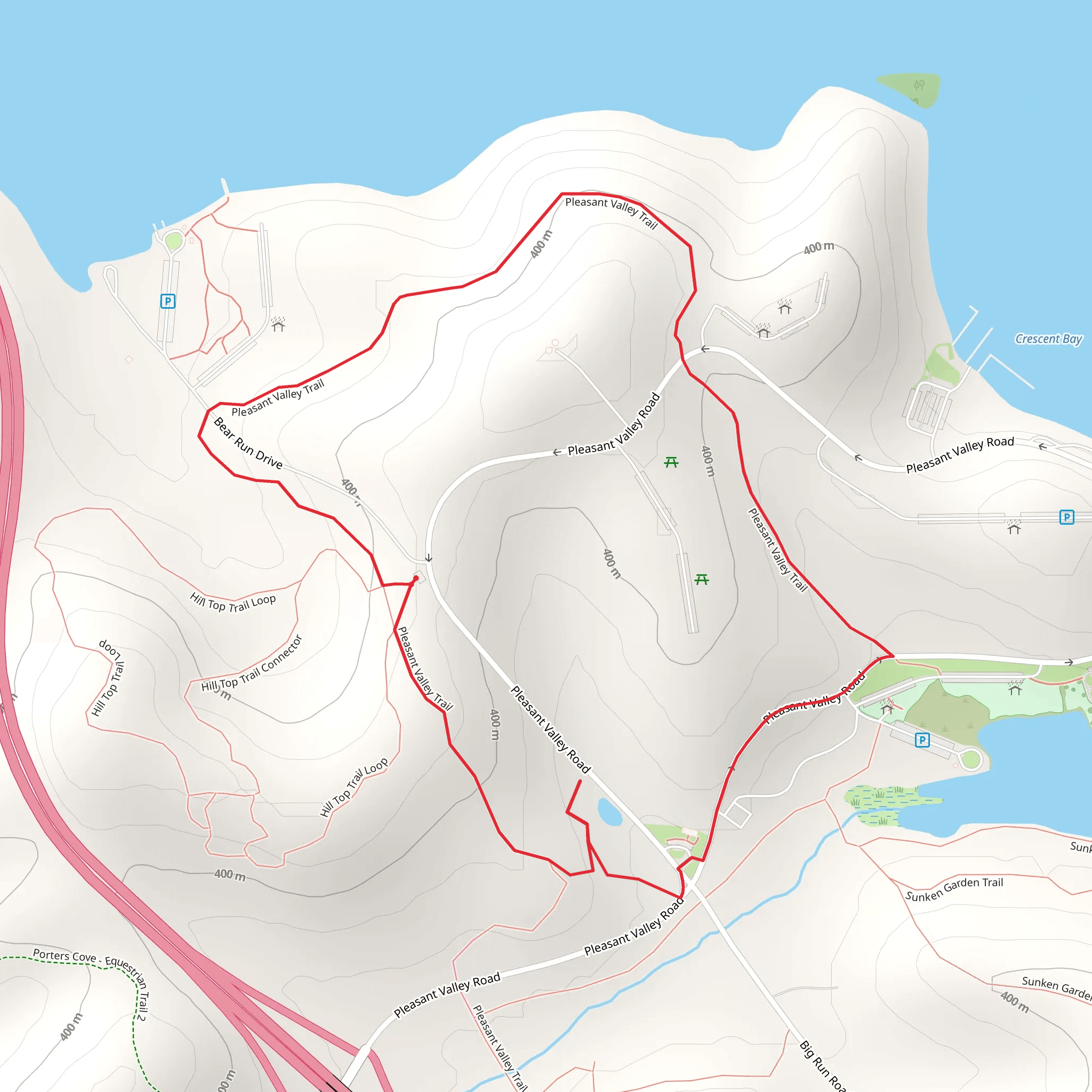 Morraine Park Loop Trail mobile static map