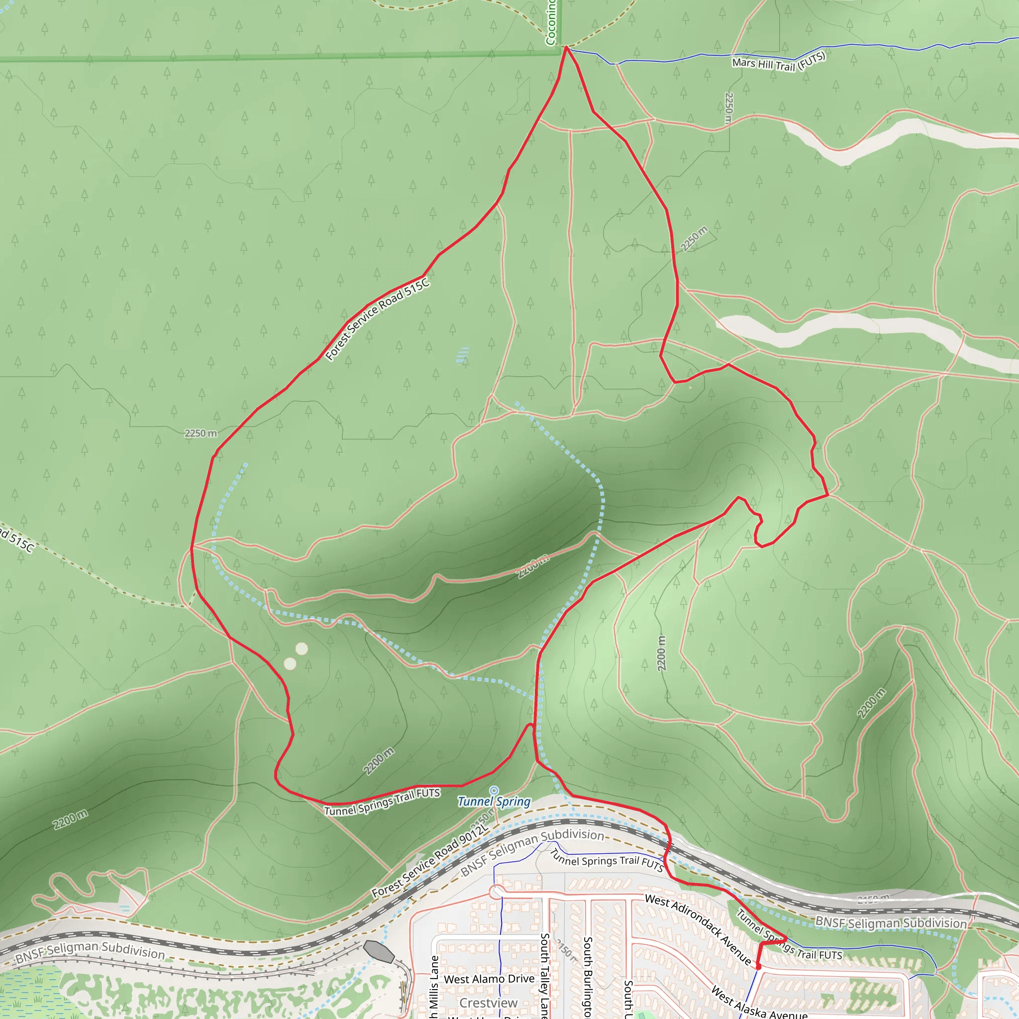 Tunnel Springs Trail Loop - North mobile static map