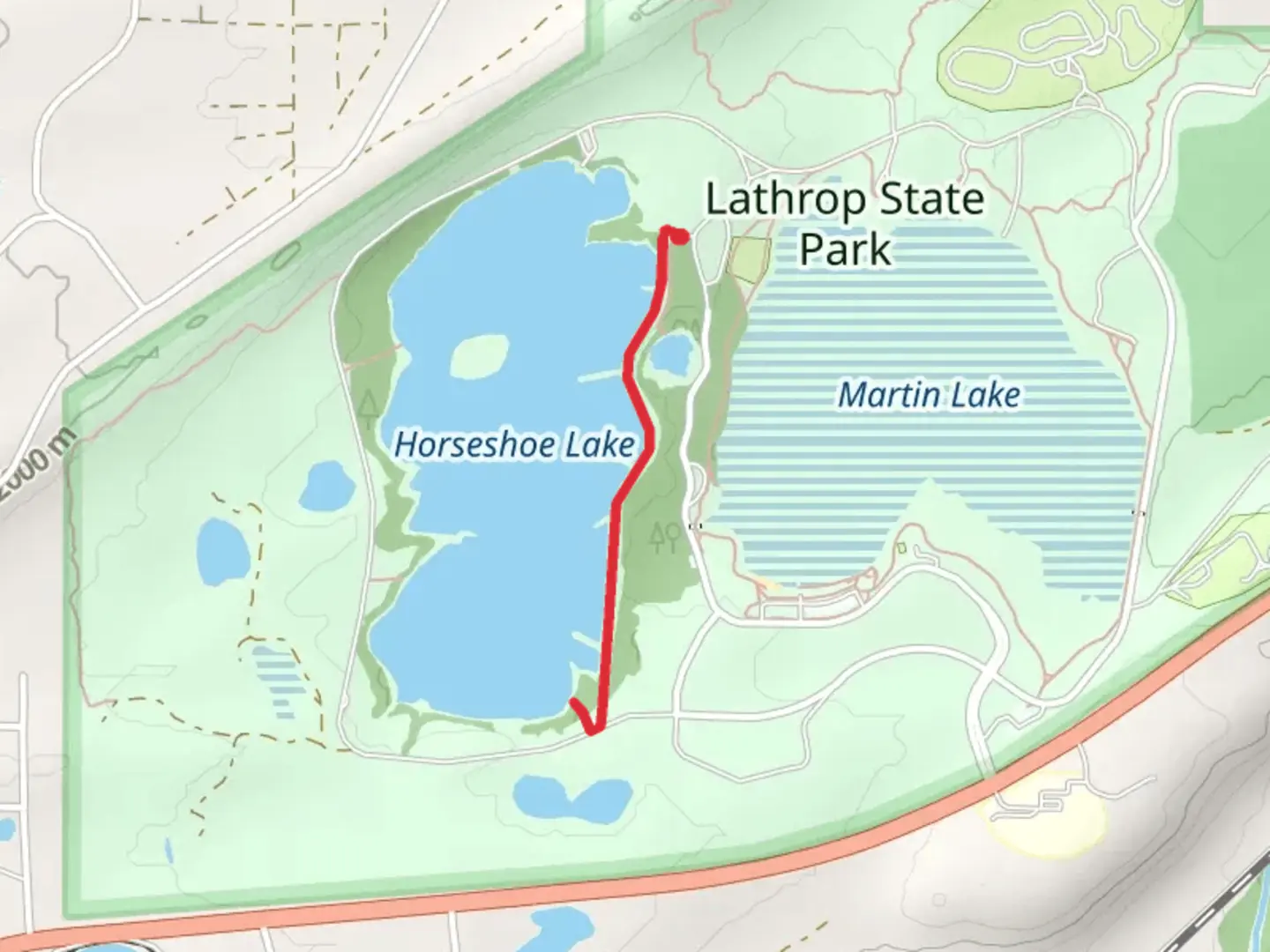 An image depicting the trail Horsehoe Dam Fishing Access and its surrounding area.