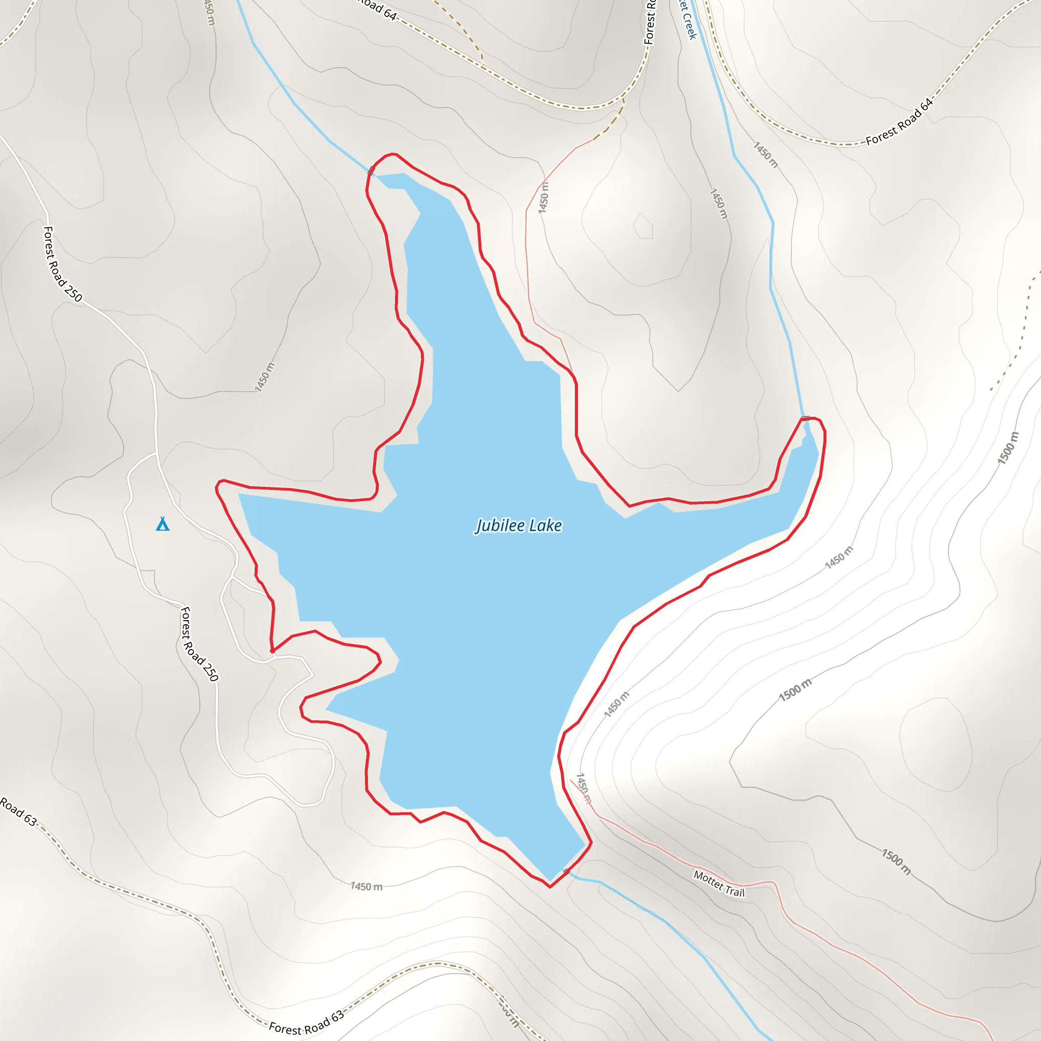 Jubilee Lake Loop mobile static map