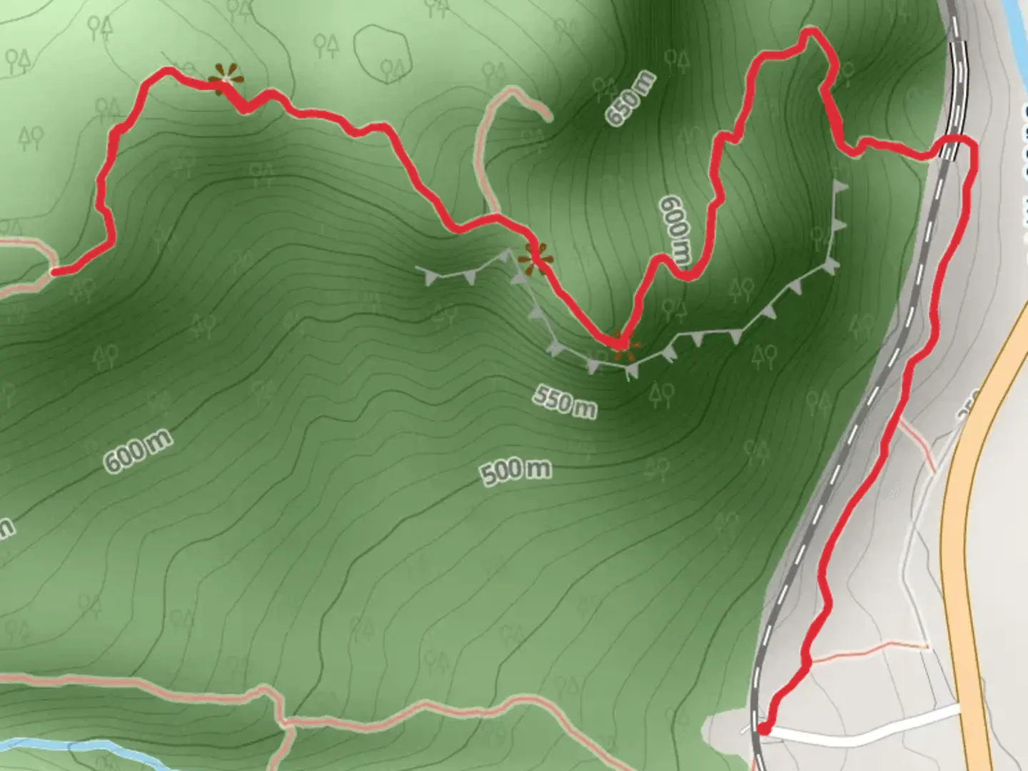 An image depicting the trail Frankenstein Cliff Trail and its surrounding area.