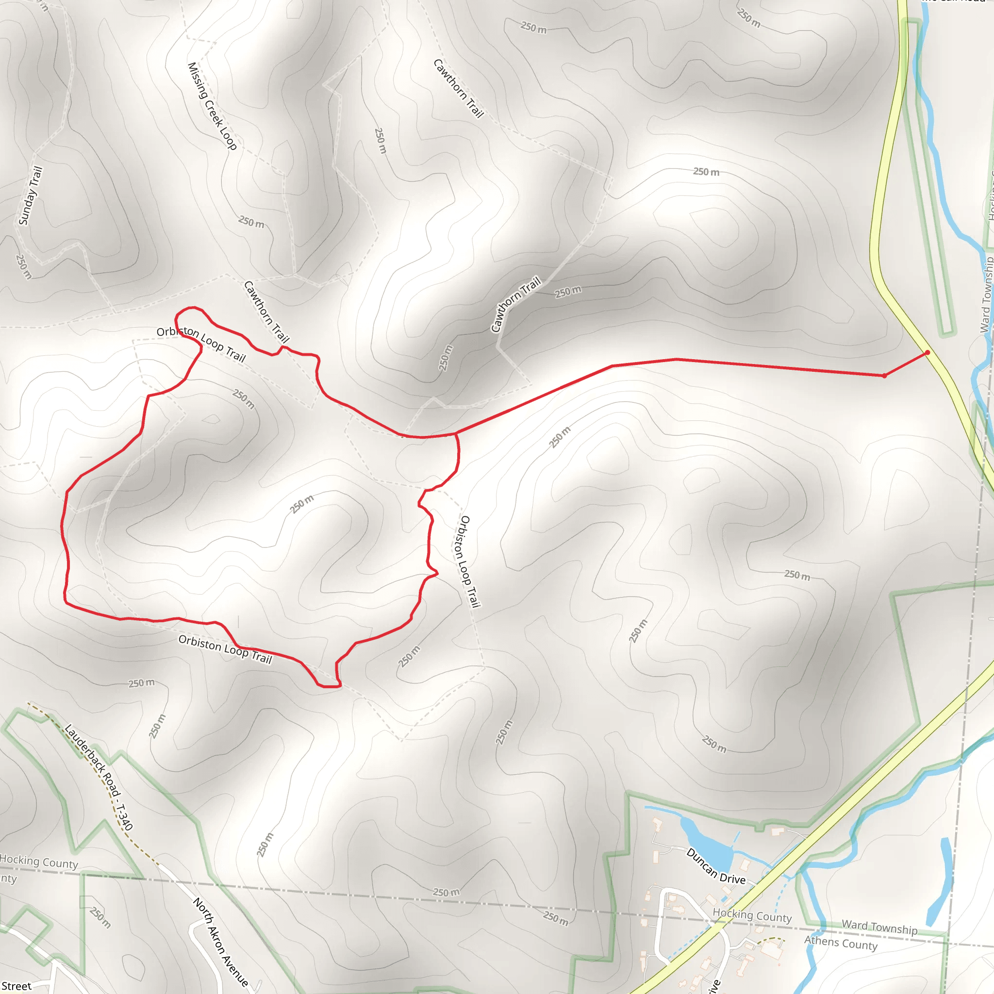 Long Ridge - Orbiston Loop Trail mobile static map