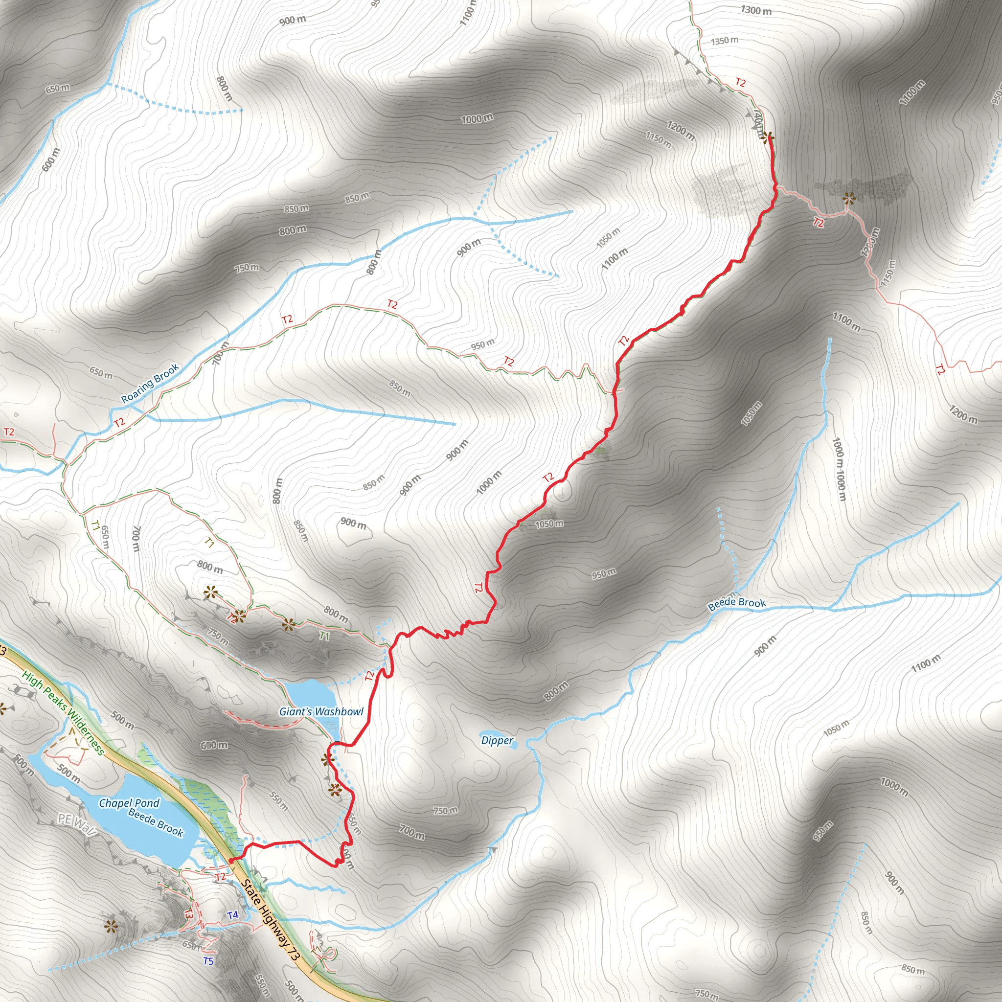 Giant Mountain via Ridge Trail mobile static map