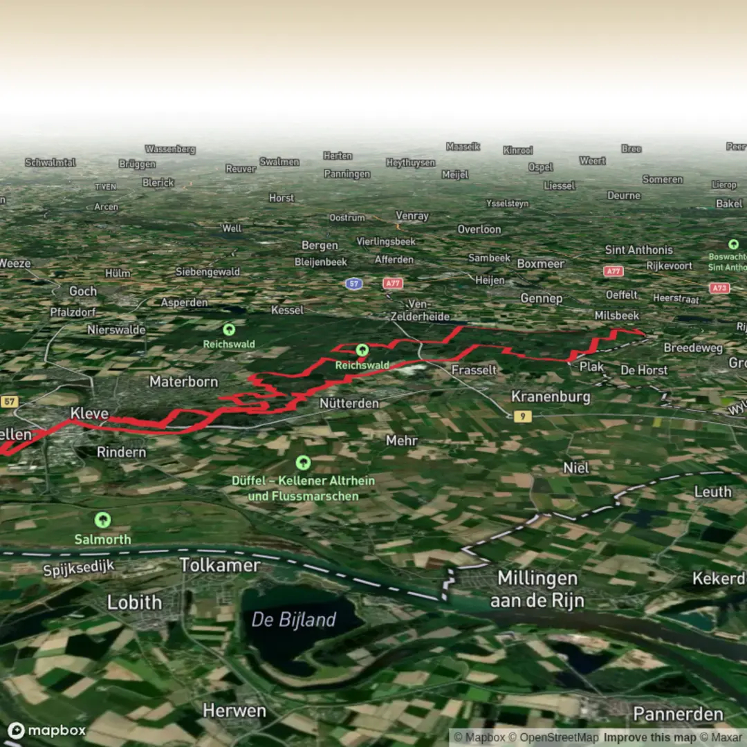 An image depicting the trail Reichswalde and Kroonbeek Loop and its surrounding area.