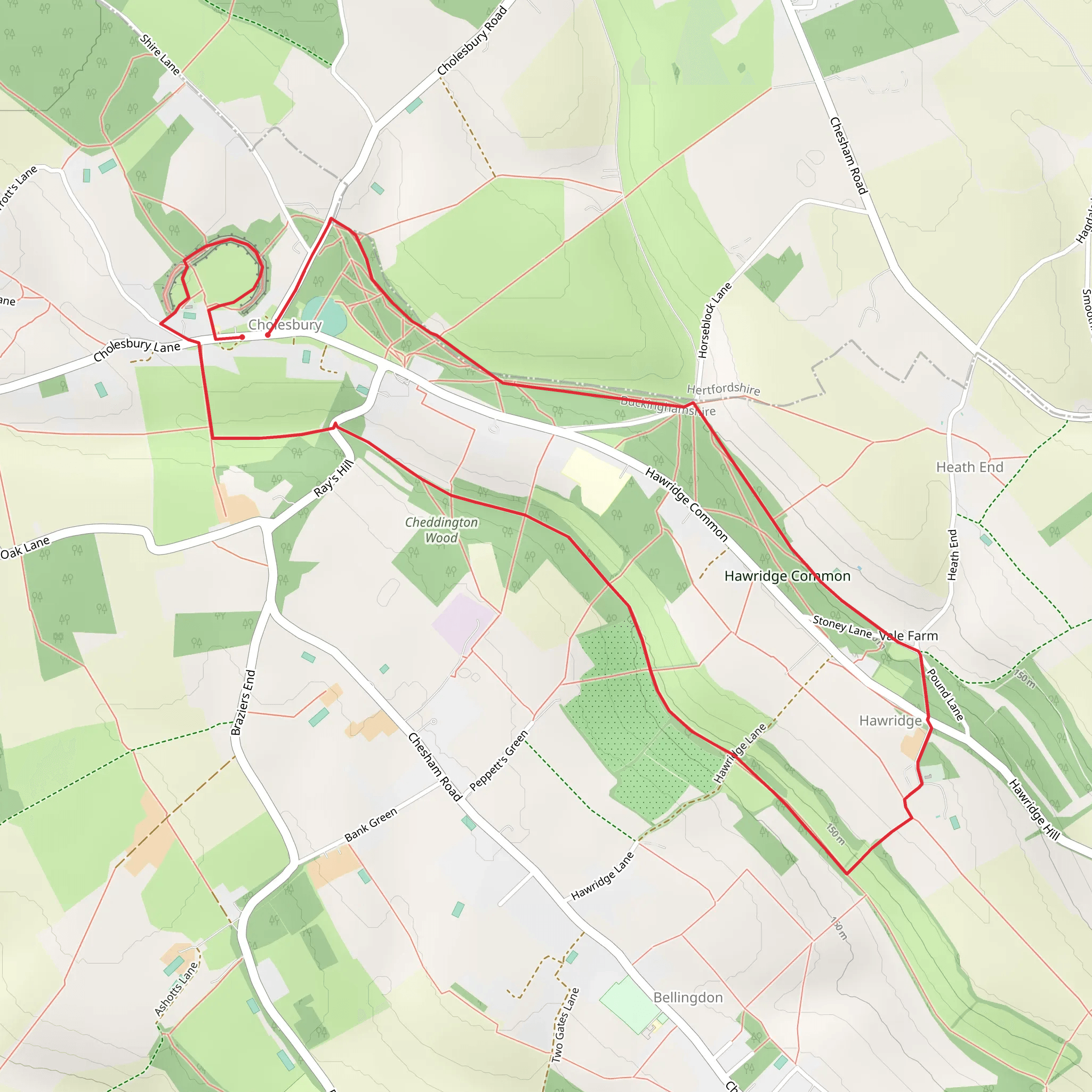Cholesbury Camp and Hawridge mobile static map