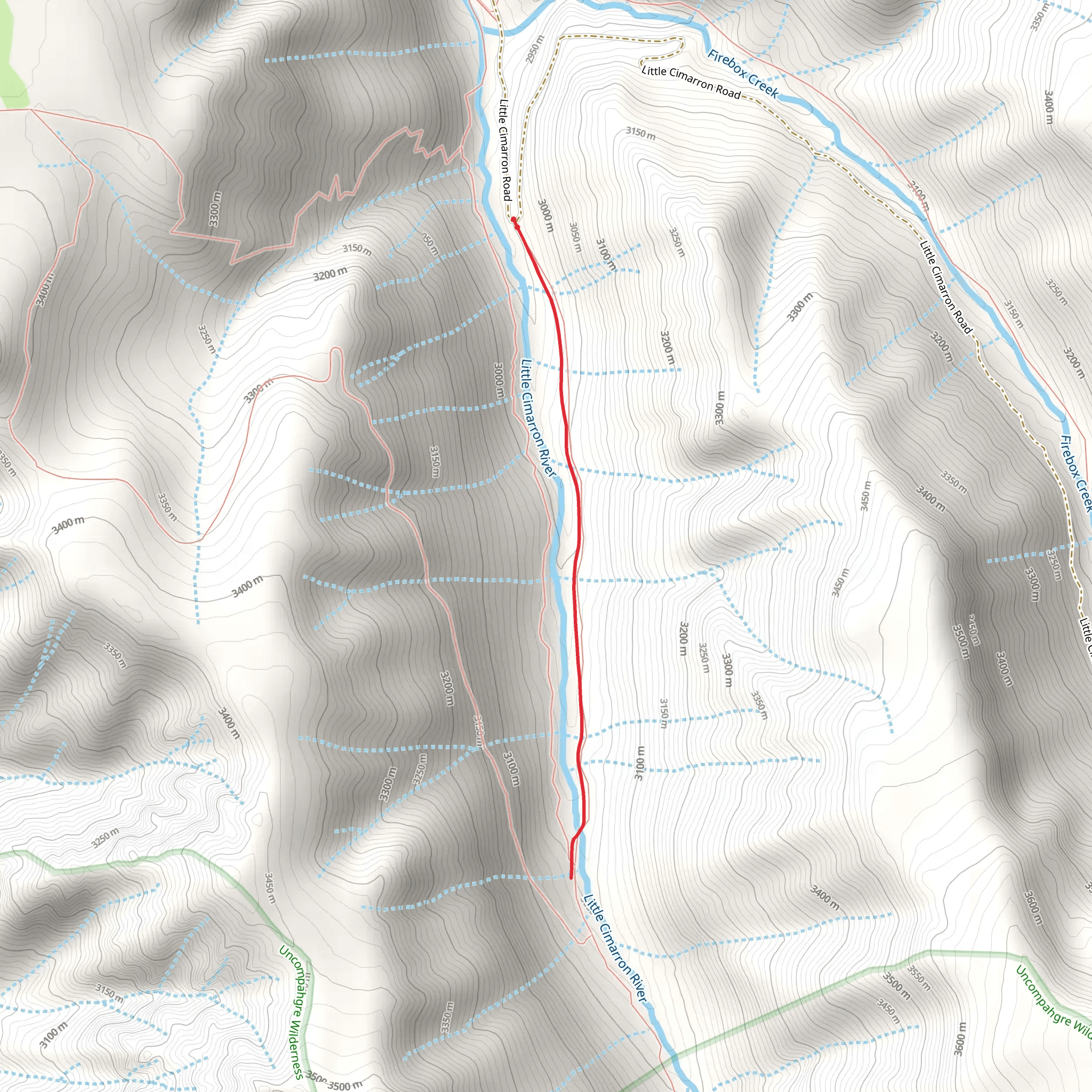 Little Cimarron East Trail mobile static map