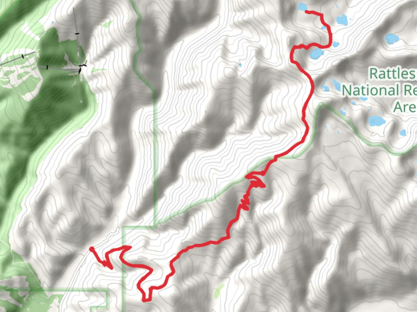 An image depicting the trail Worden Lake via Ravine Creek and Stuart Peak Trail and its surrounding area.