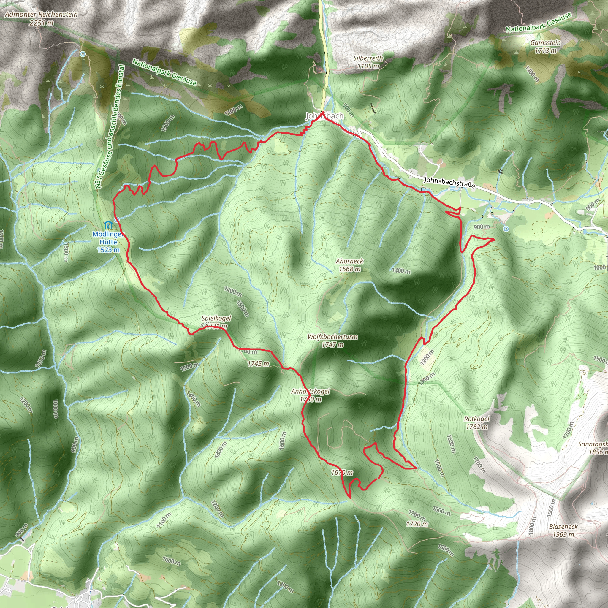 Johnsbach Mountain Trail mobile static map