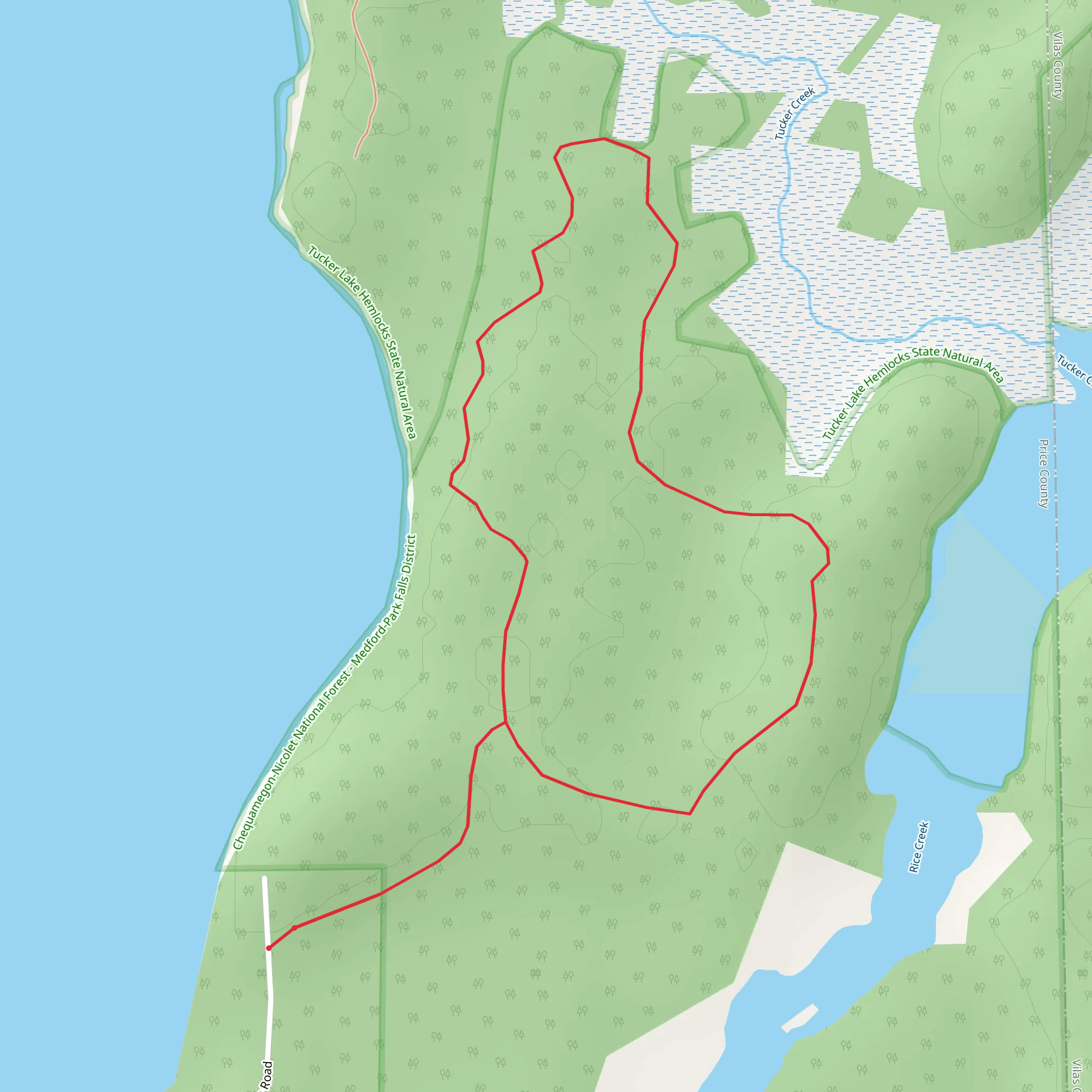 Round Lake Loop E Trail mobile static map