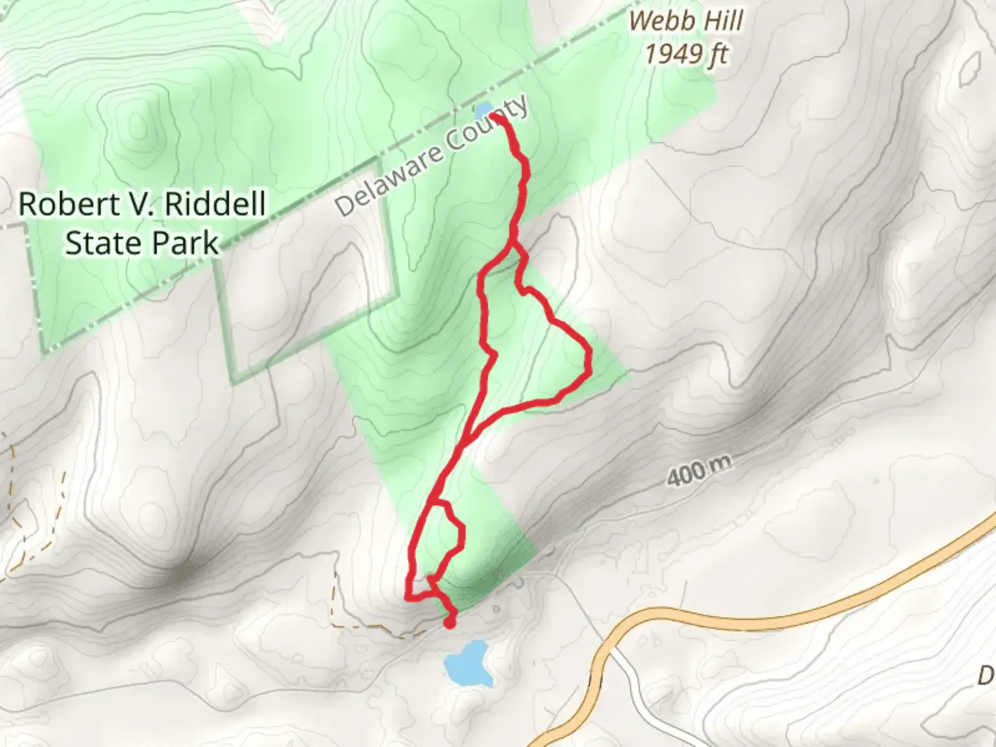 An image depicting the trail Mud Lake from Pine Lake Campus and its surrounding area.