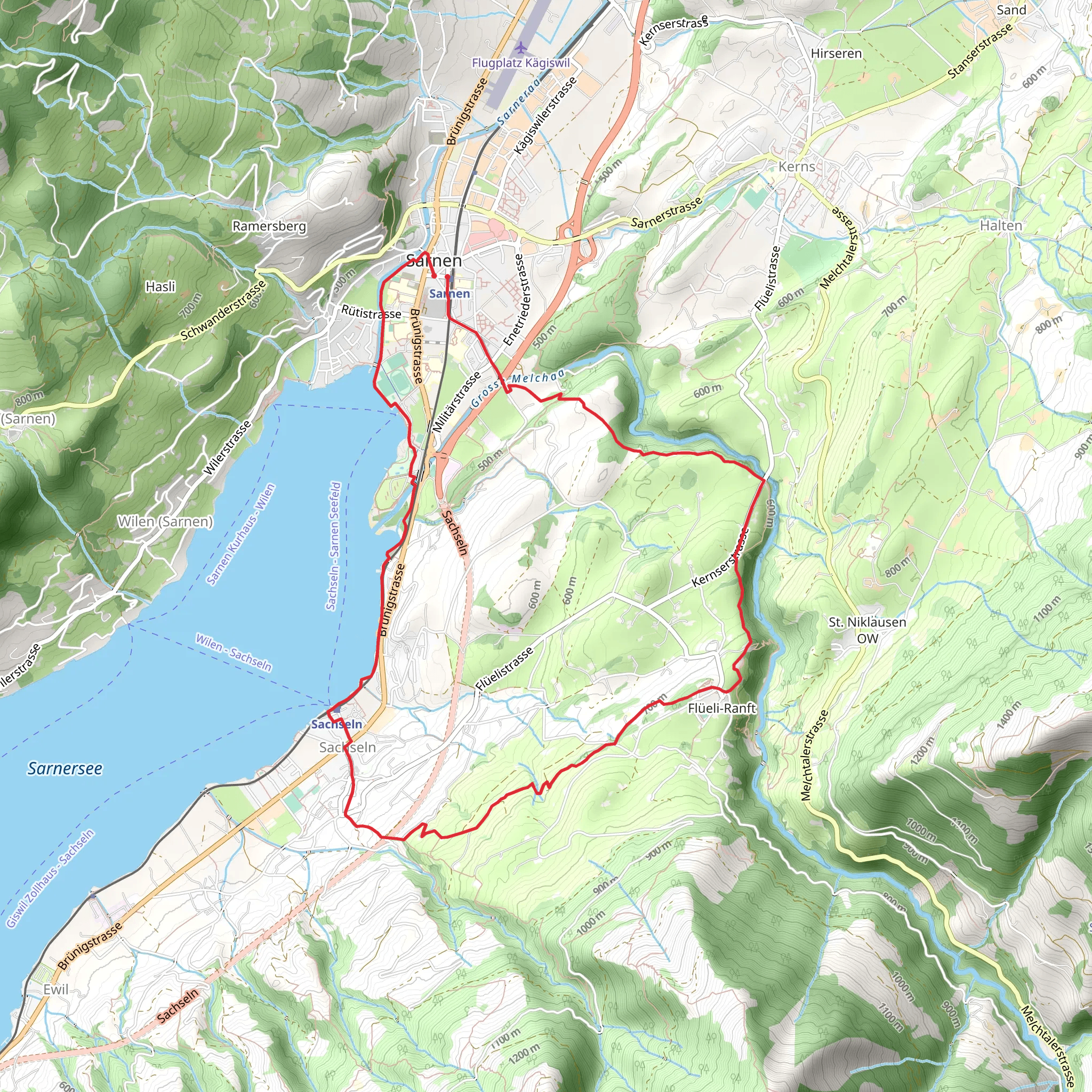 Rundwanderung Sarnen - Flüeli - Sarnen mobile static map