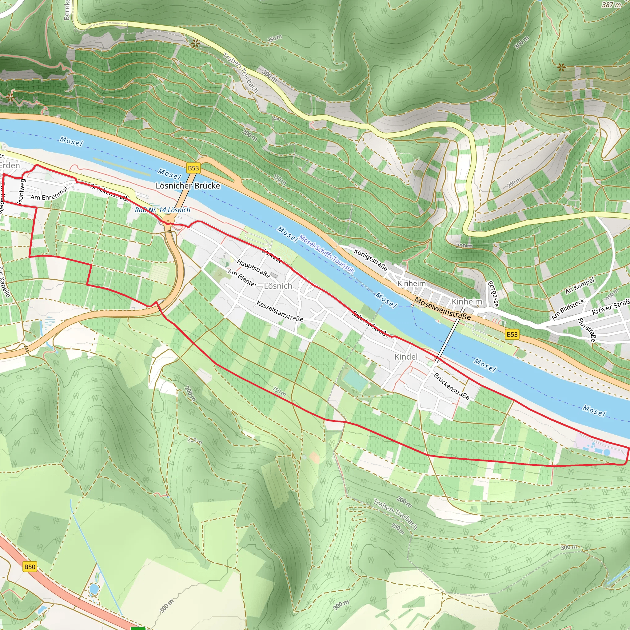 Erden and Lösnich Loop mobile static map