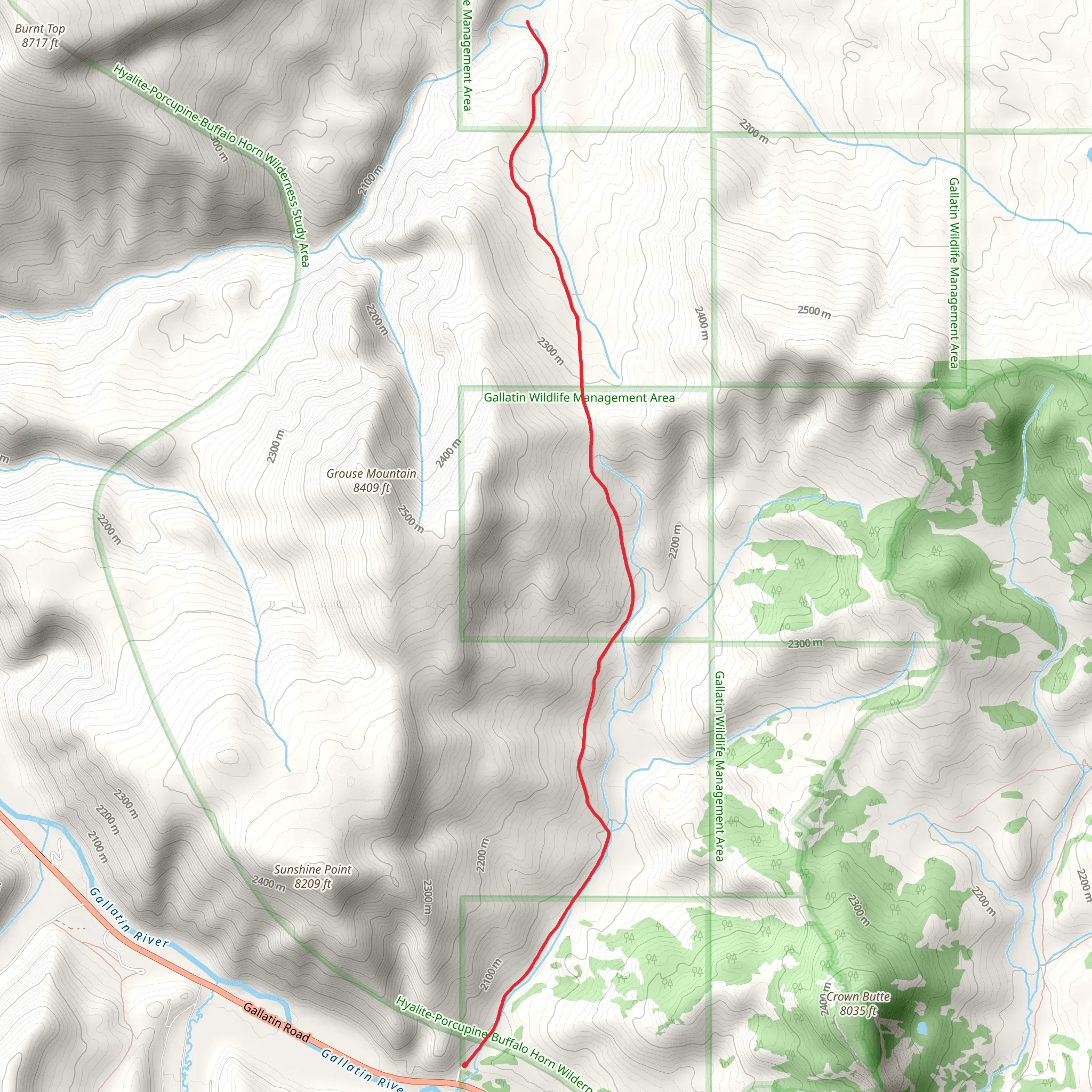 Teepee Creek Trail mobile static map
