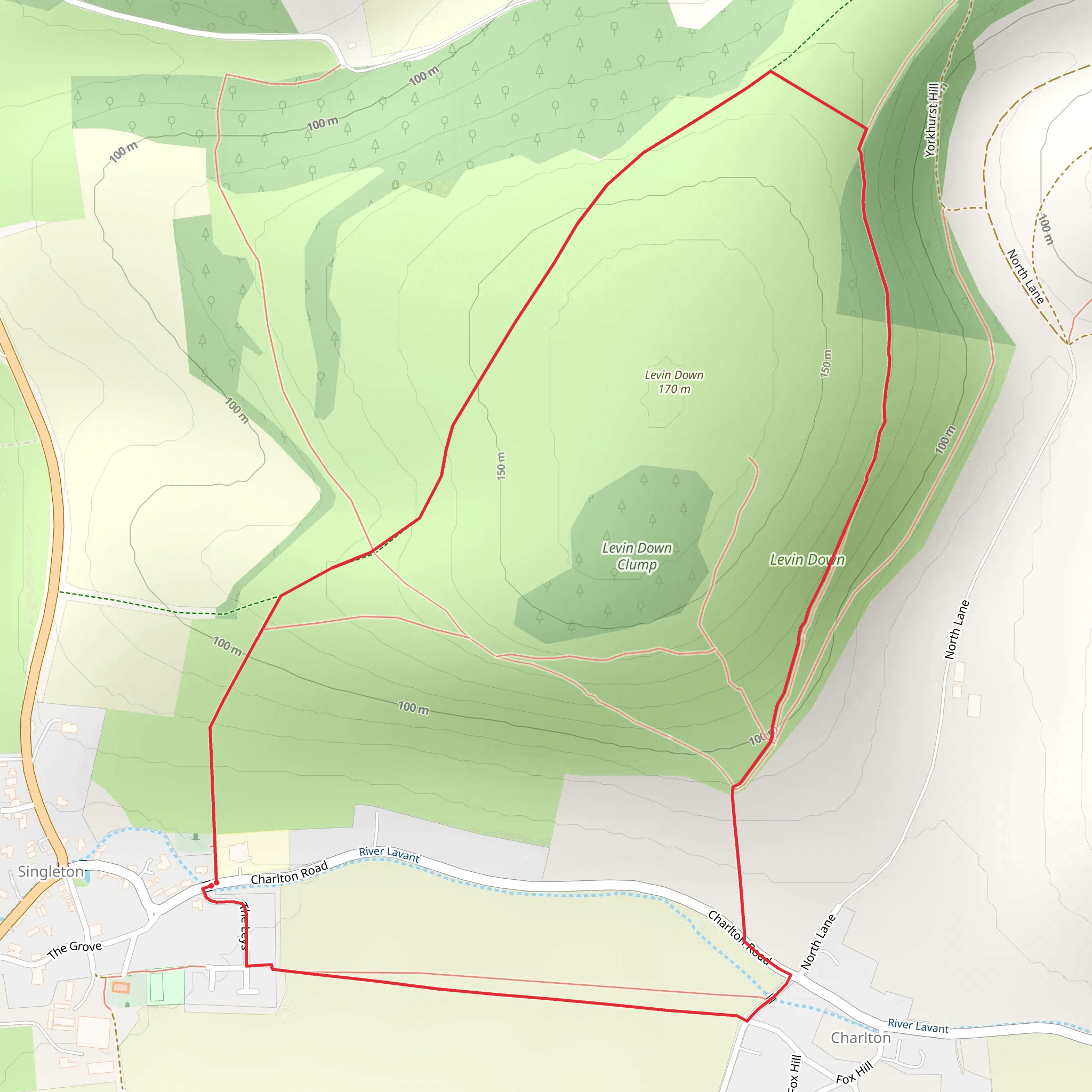 Levin Down Trail mobile static map