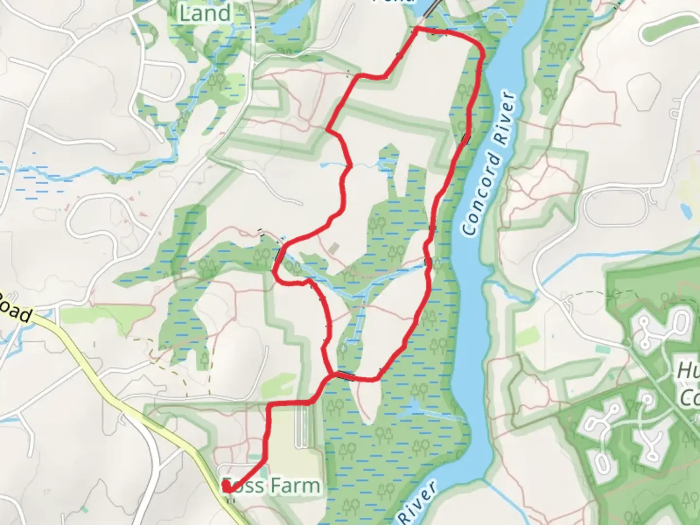 An image depicting the trail Concord River Loop Trail and its surrounding area.