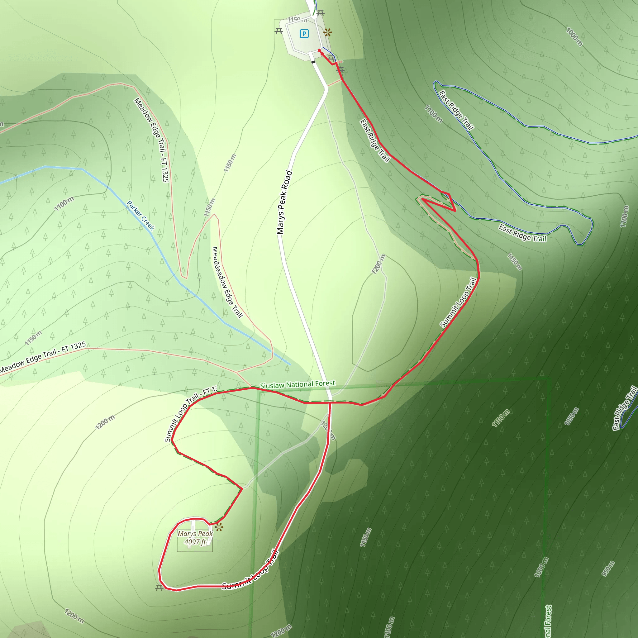 Summit Loop Trail mobile static map