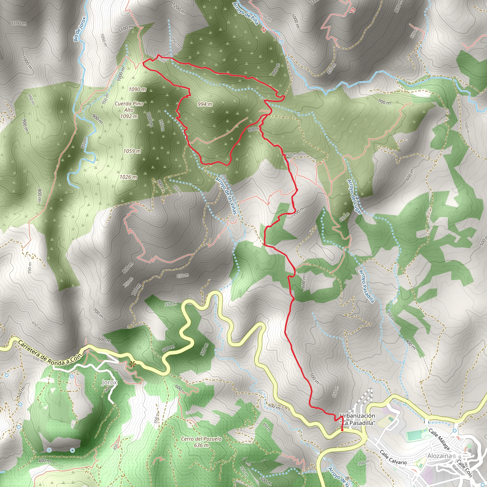Alozaina - Seven Sources PR A 272 mobile static map