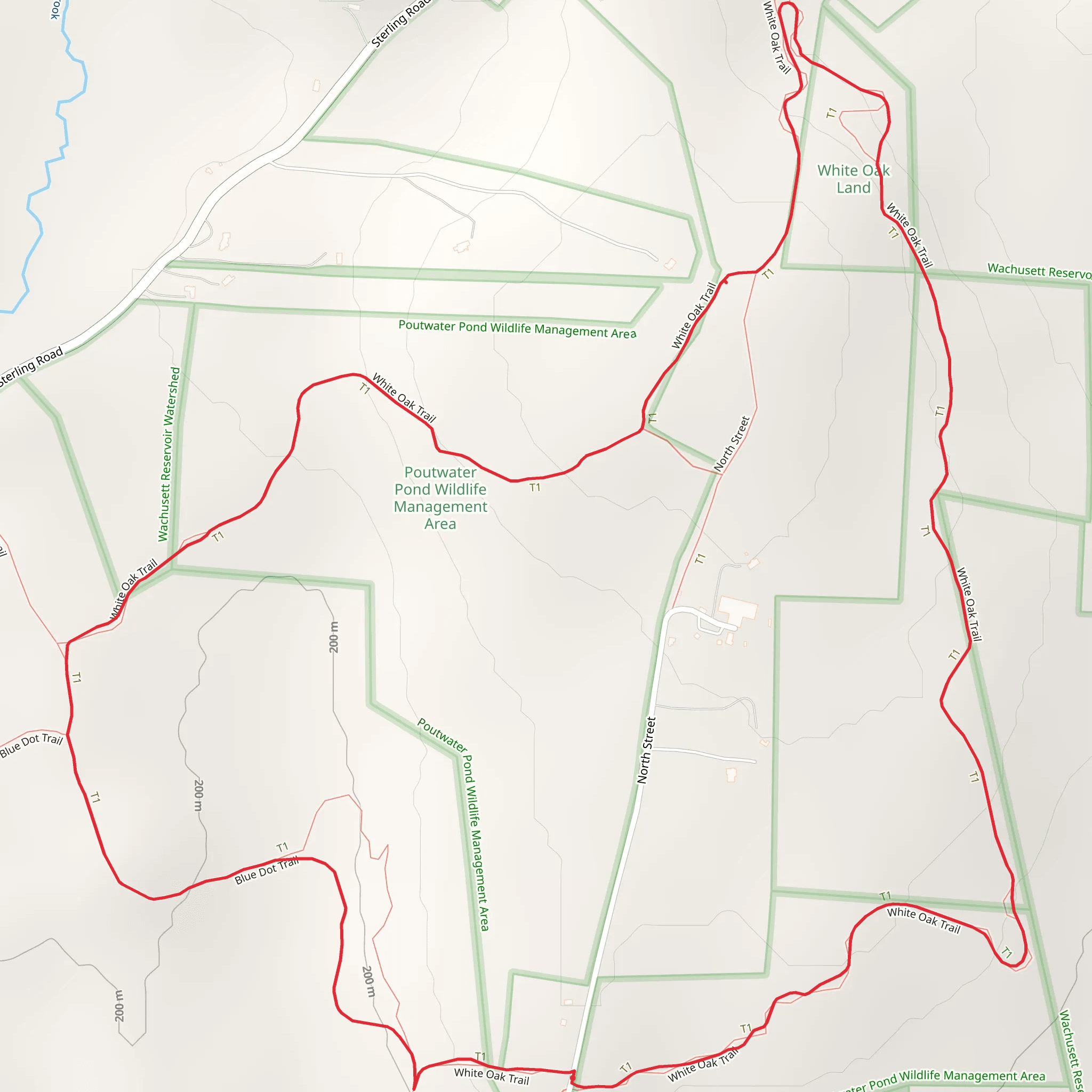 Blue Dot and White Oak Loop Trail mobile static map