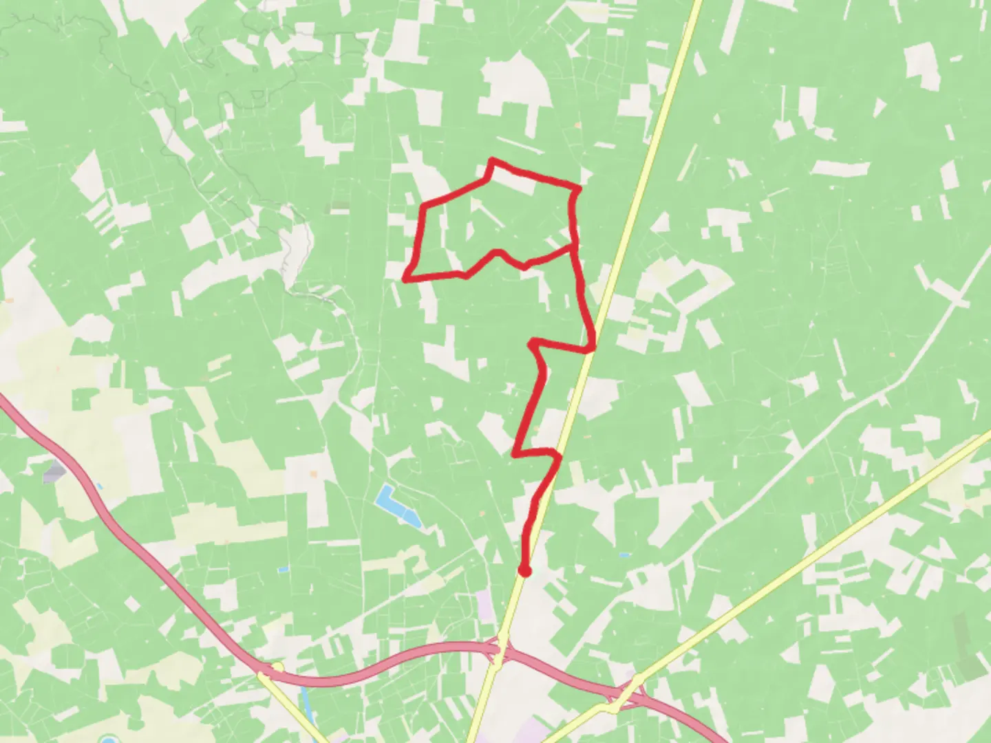 An image depicting the trail Route of the Bumps PR CR 50 and its surrounding area.