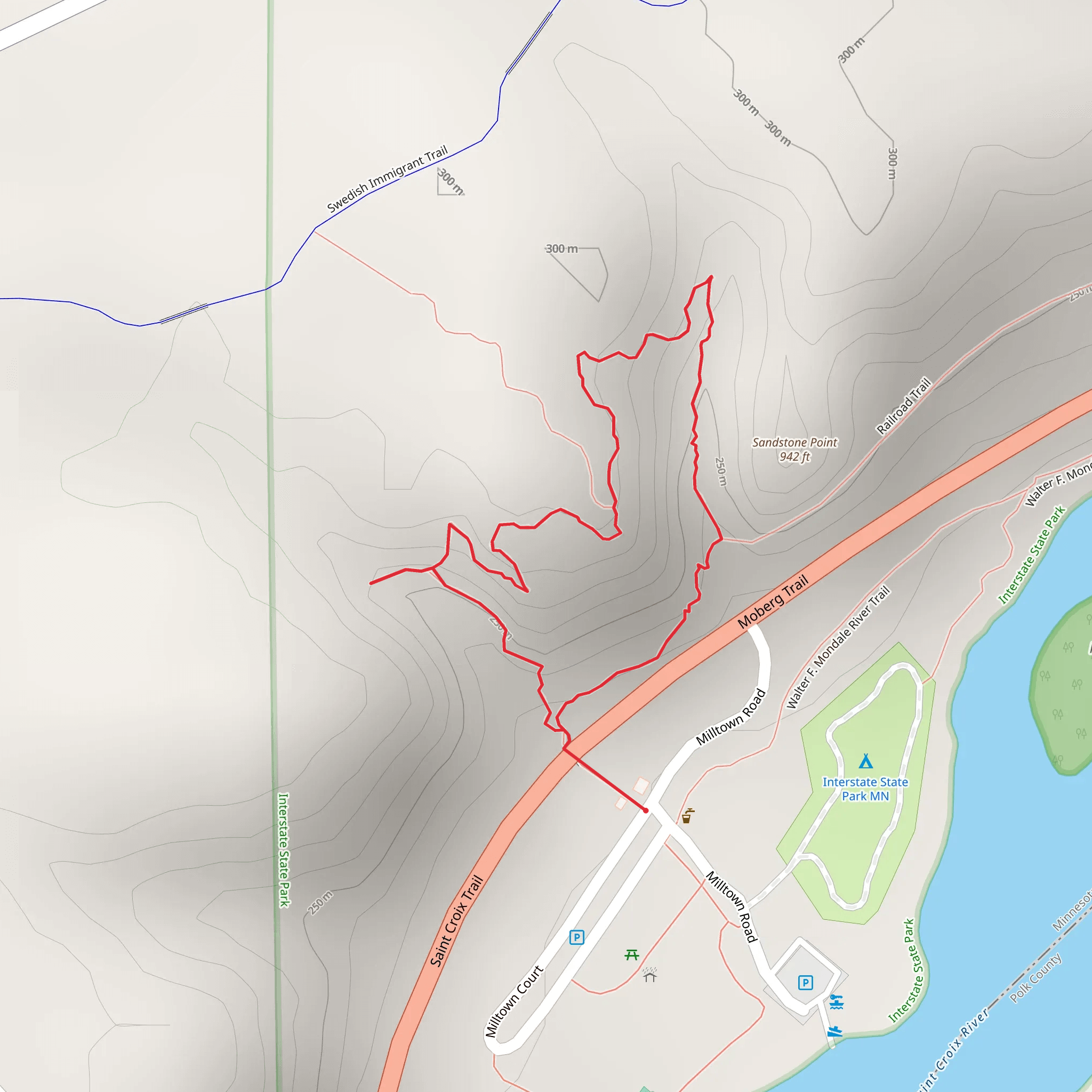 Sandstone Bluffs Loop Trail mobile static map