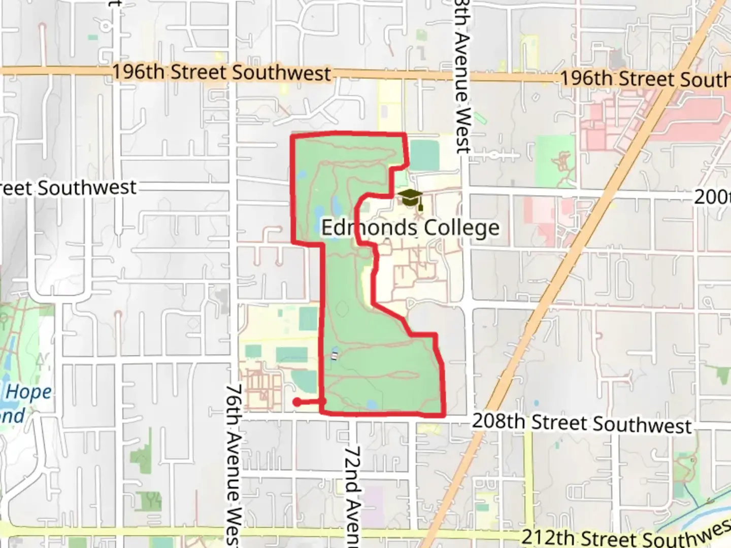 An image depicting the trail Lynnwood Municipal Loop and its surrounding area.