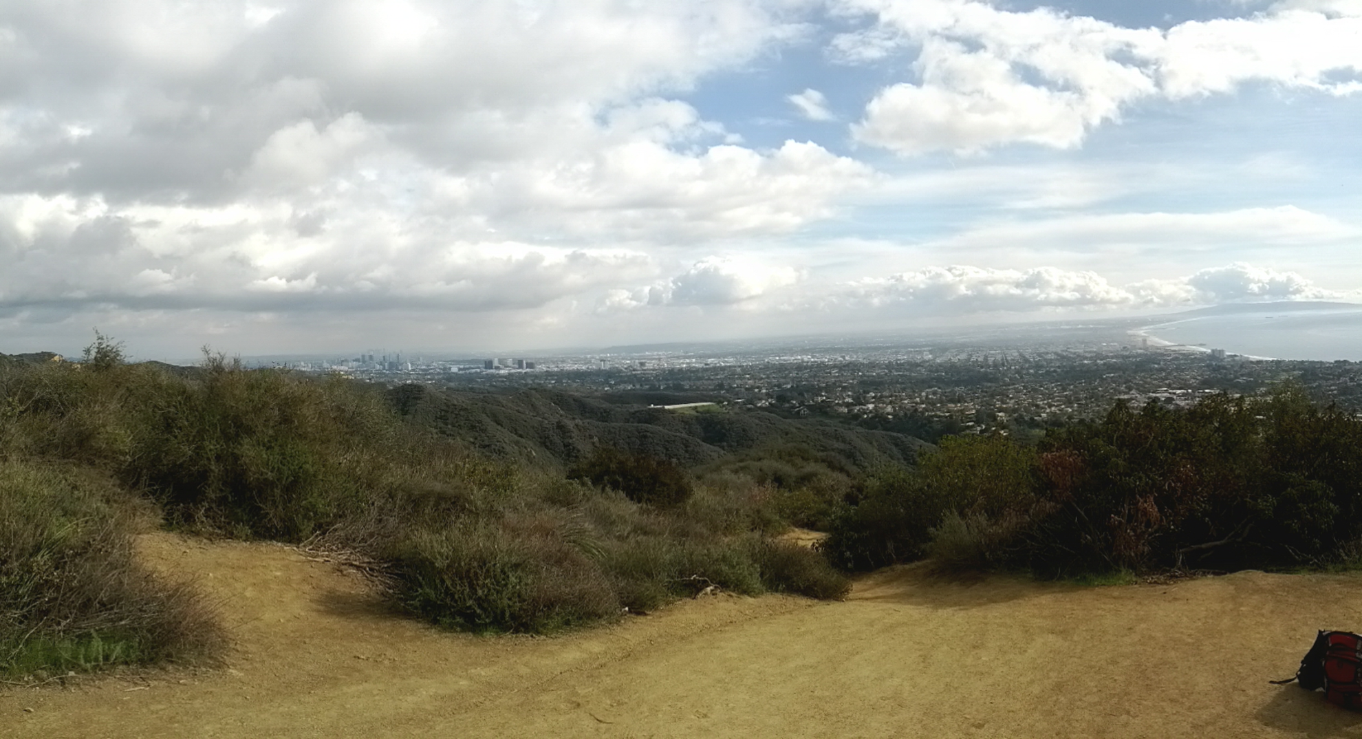 An image depicting the trail Temescal Peak via Rita Walters Trail and its surrounding area.