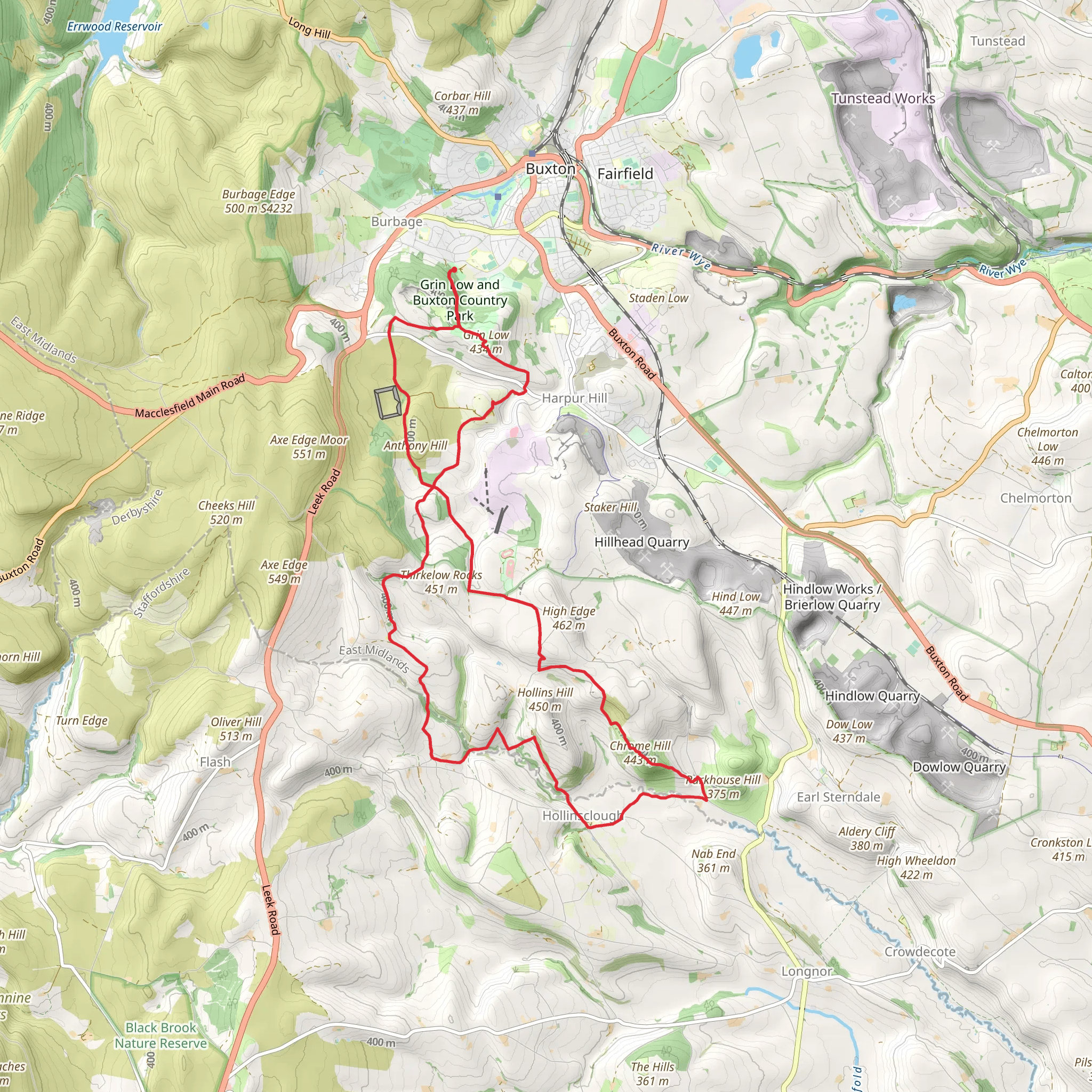Anthony Hill, Chrome Hill and Diamond Hill Loop mobile static map
