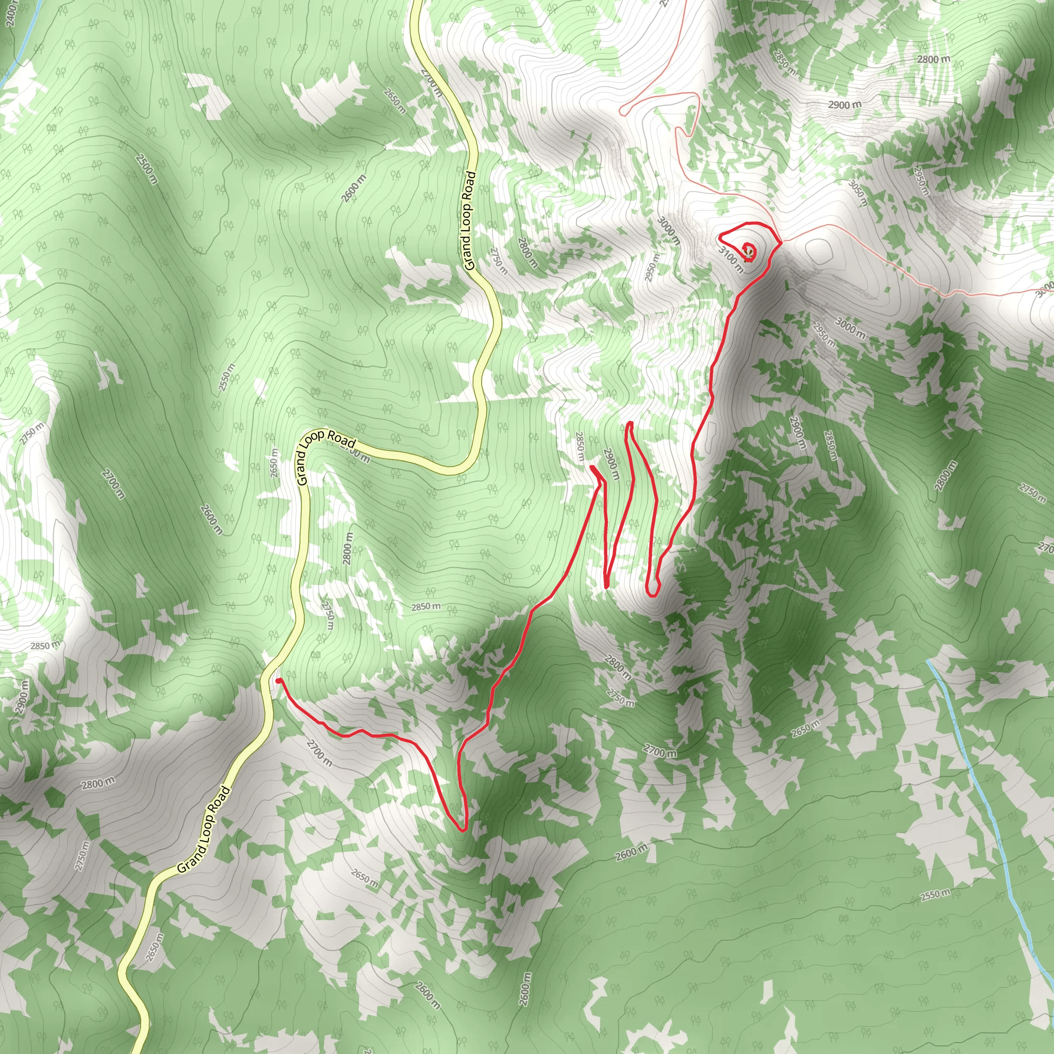 Dunraven Pass - Mount Washburn Trail mobile static map