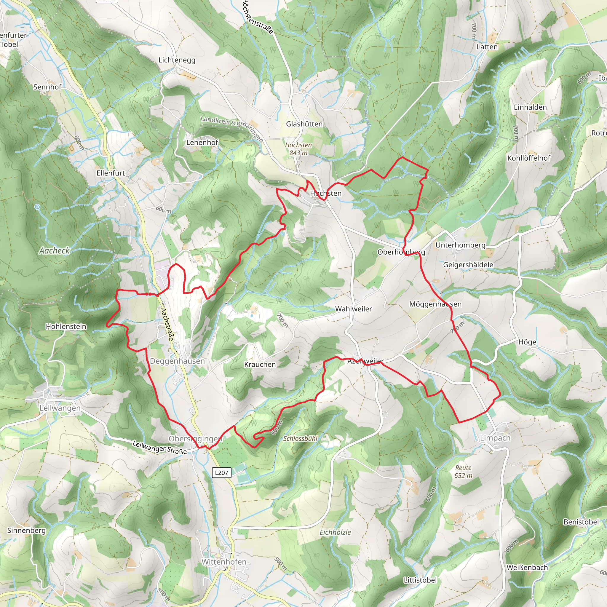Deggenhausen and Rubacker Loop mobile static map
